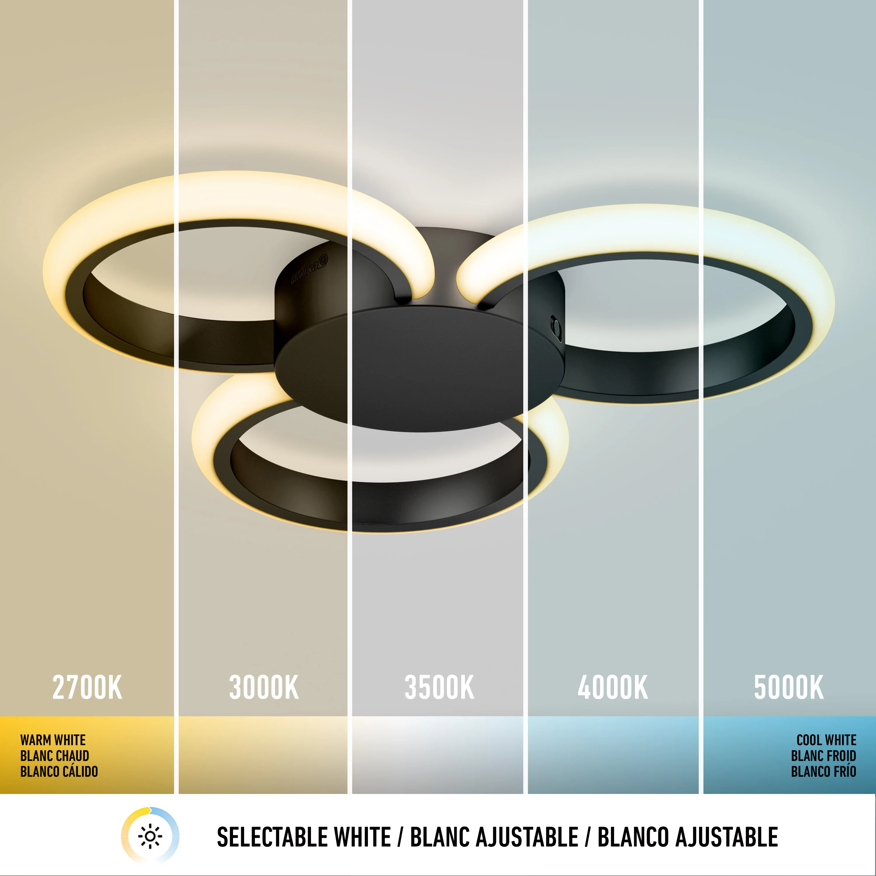Nyala 15 in. (38 cm) Modern LED Flush Mount Ceiling Light 5 CCT - Image 8