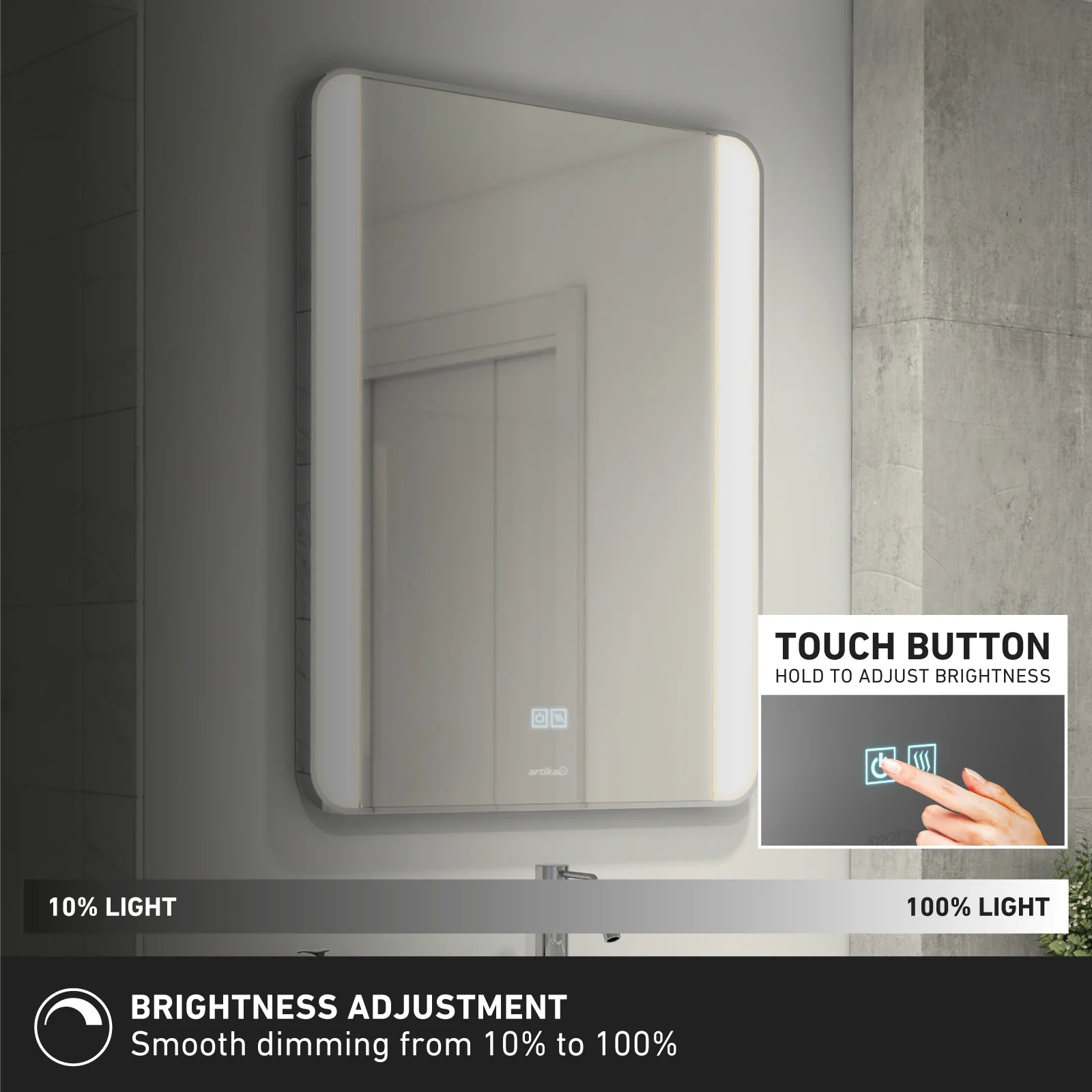 Onyx 24 in. x 32 in. (61 x 81 cm) Dimmable 3 CCT LED Bathroom Mirror - Image 5