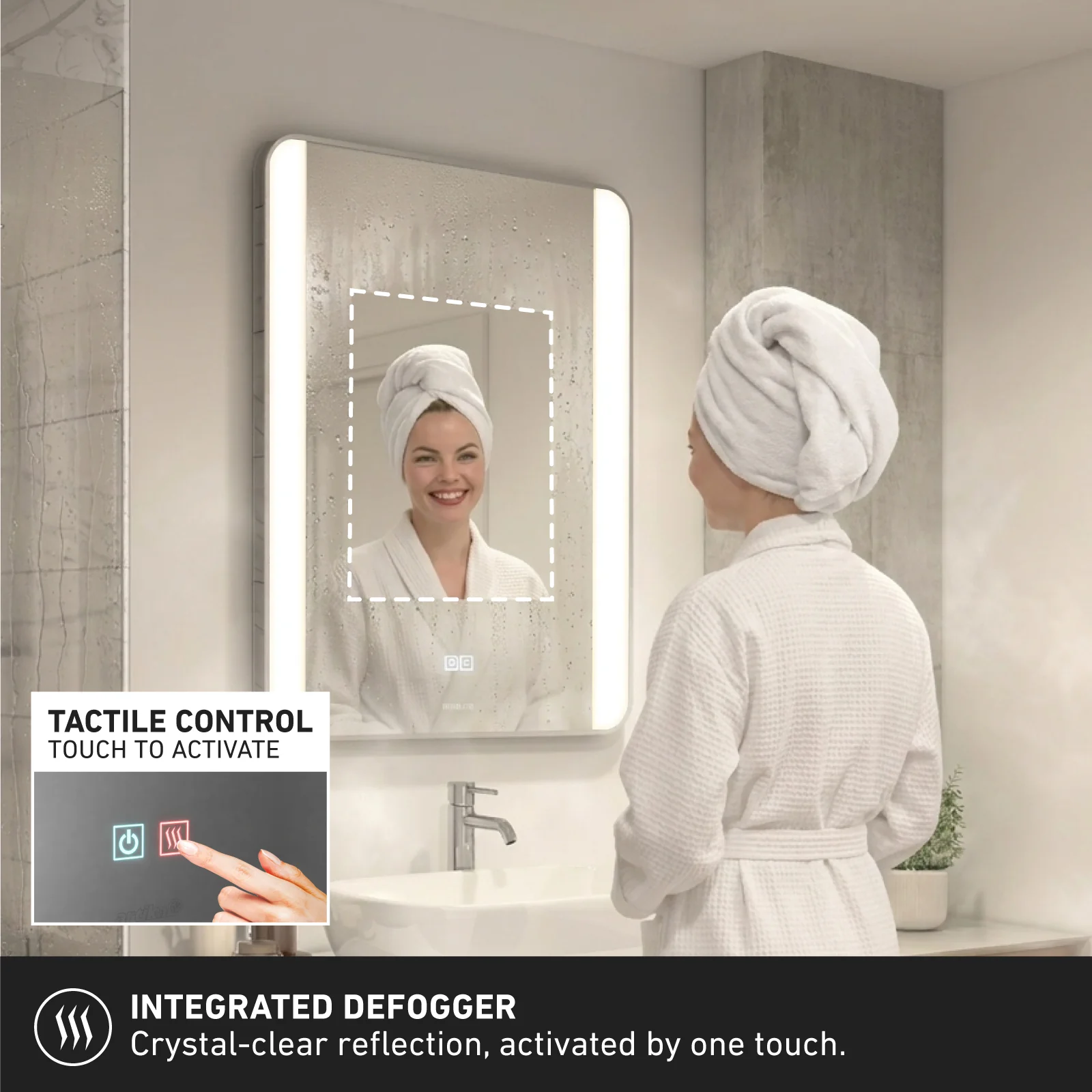 Onyx 24 in. x 32 in. (61 x 81 cm) Dimmable 3 CCT LED Bathroom Mirror - Image 9