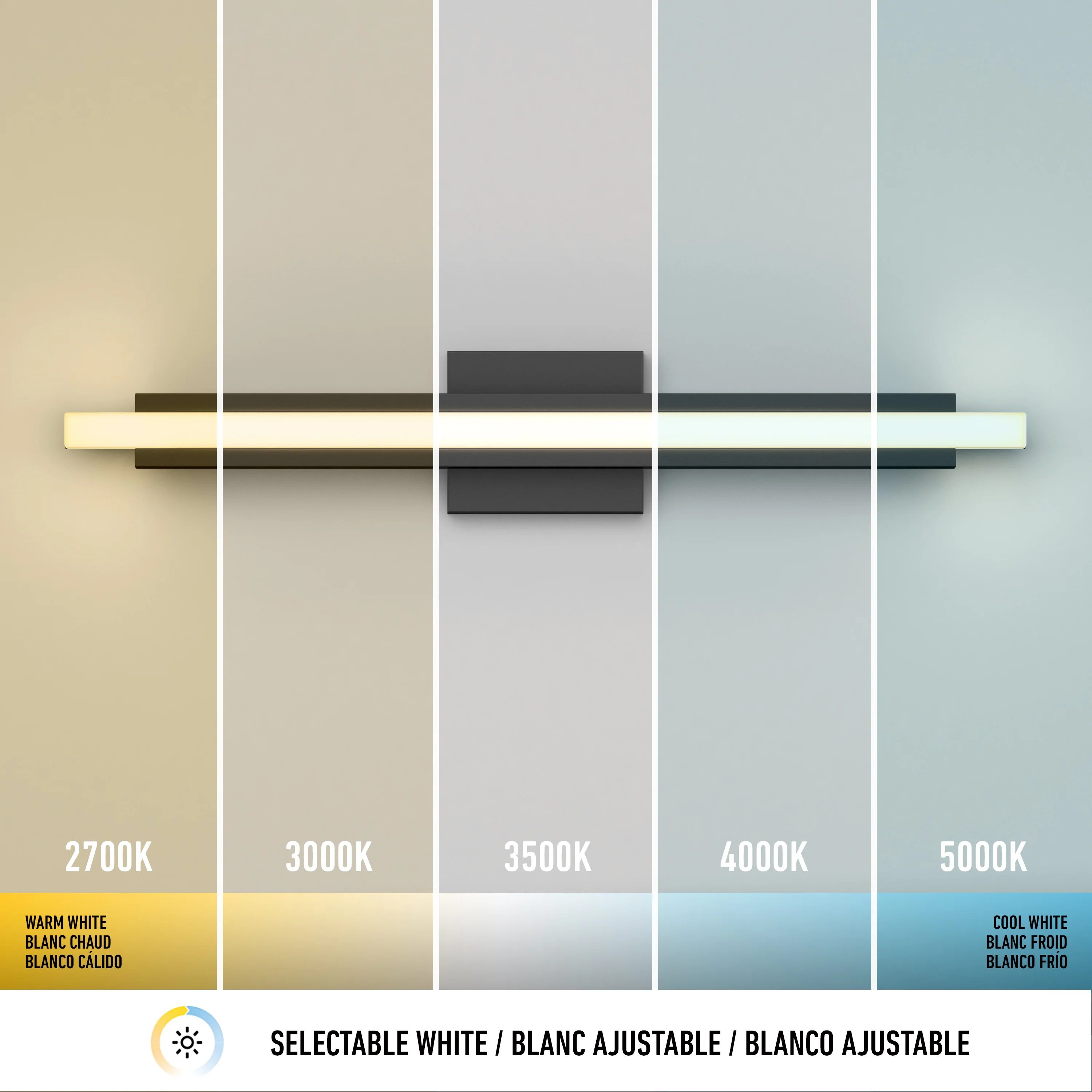 Ophelia 27-in (69 cm) Integrated LED 5-CCT Vanity Light Bar for Bathroom - Image 10