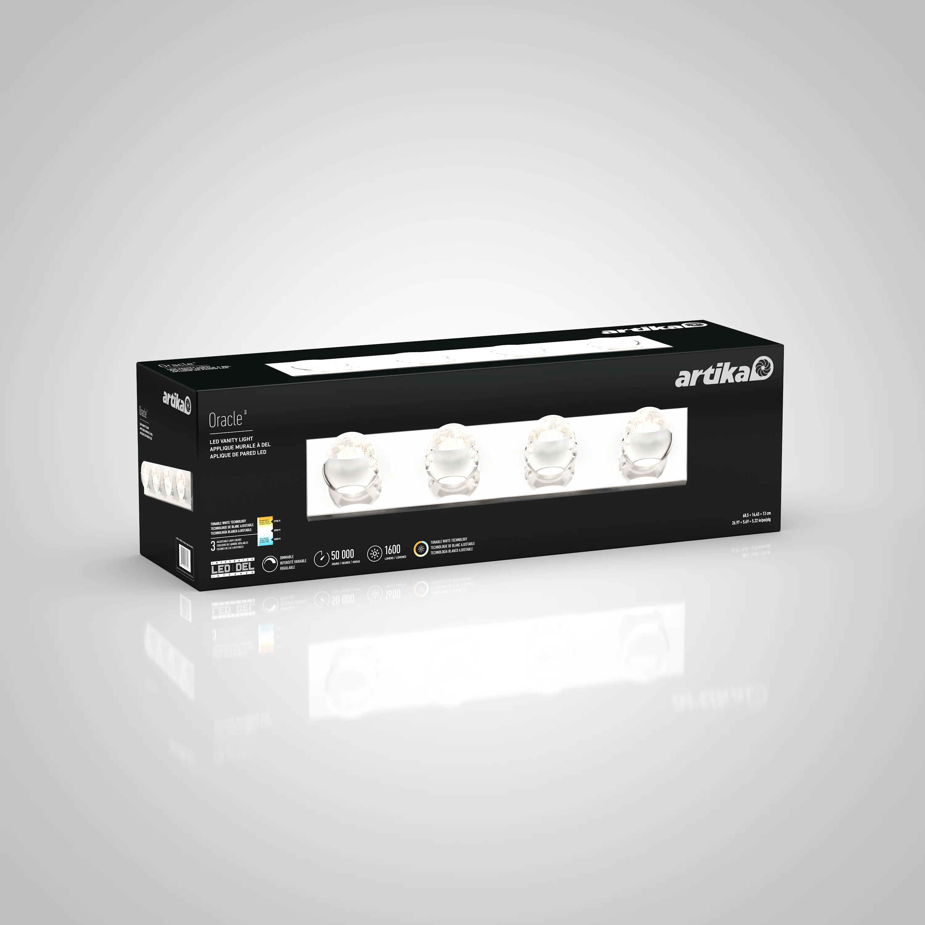 Oracle 27-in (69 cm) 4-Light Modern LED Vanity Light for Bathroom - Image 7