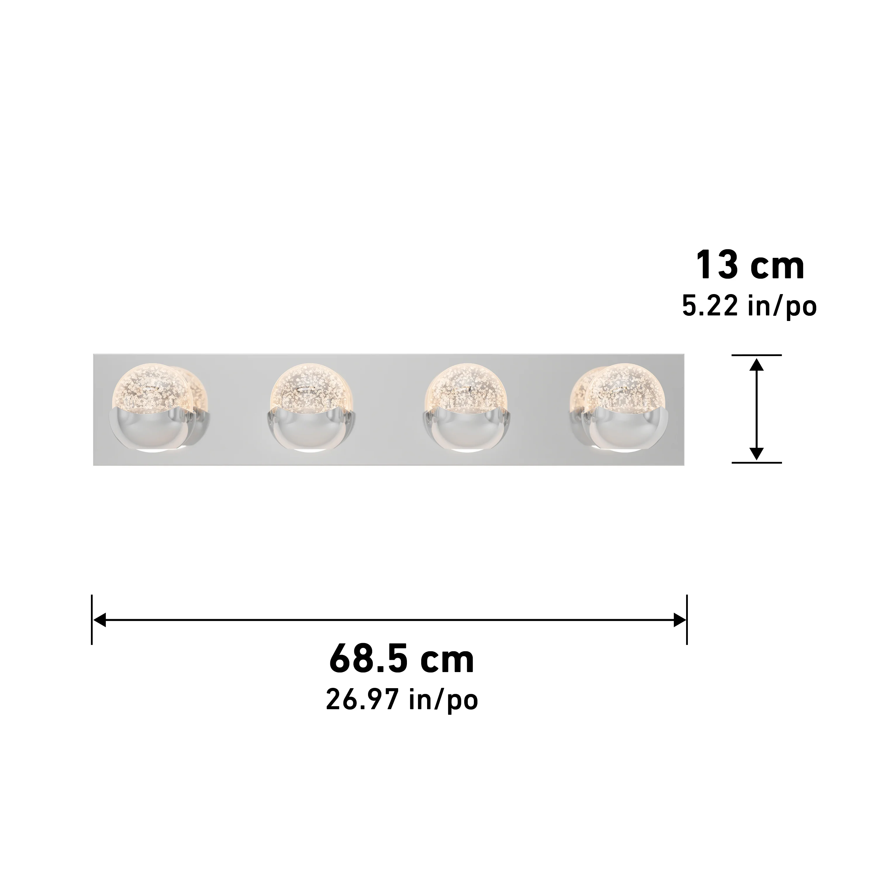 Oracle 27-in (69 cm) 4-Light Modern LED Vanity Light for Bathroom - Image 9