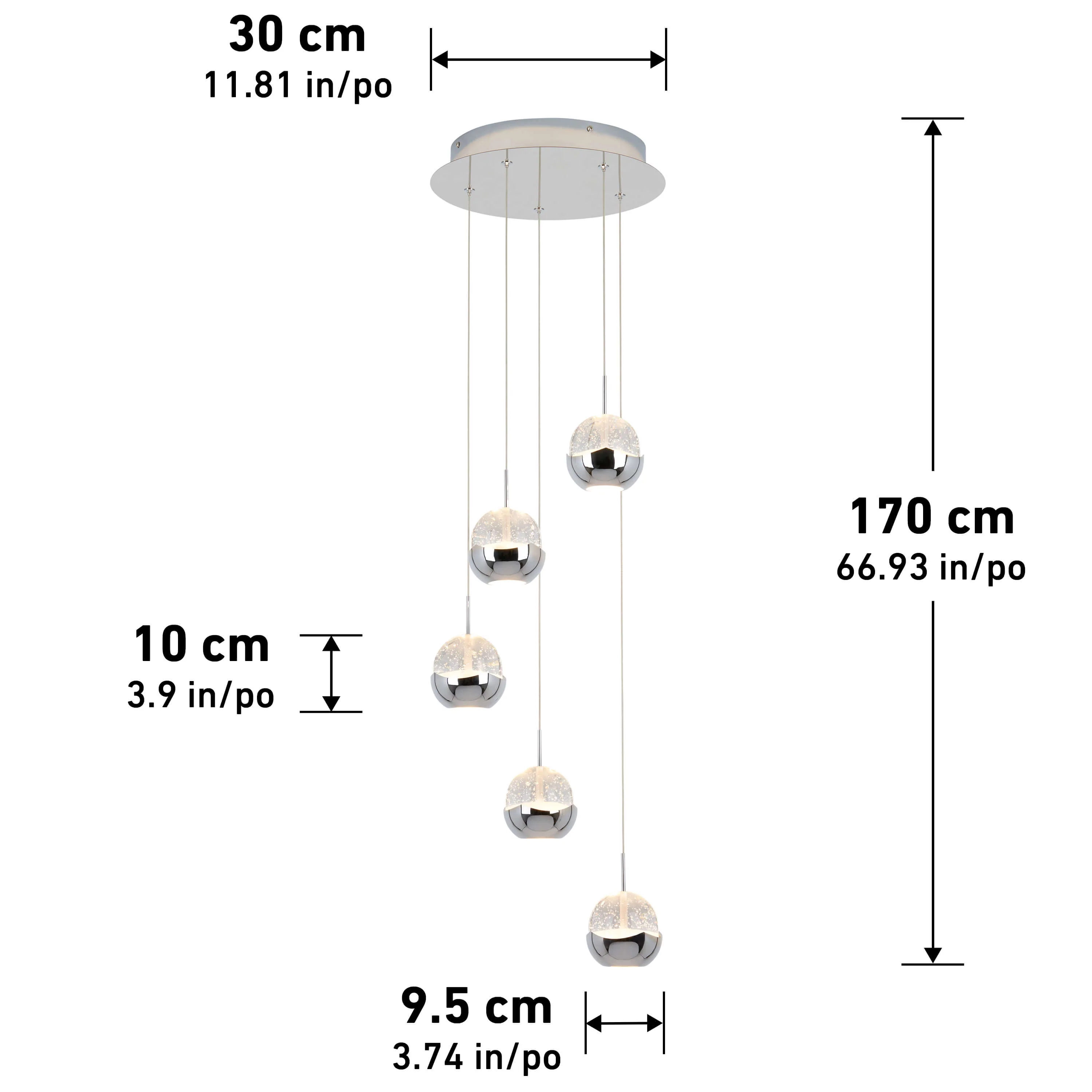 Oracle modern 5-light LED pendant light - Image 7