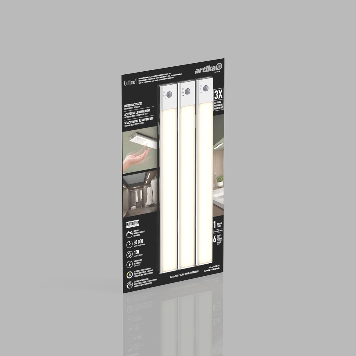 Outline under cabinet LED light 3CCT - pack of 3 - Image 16
