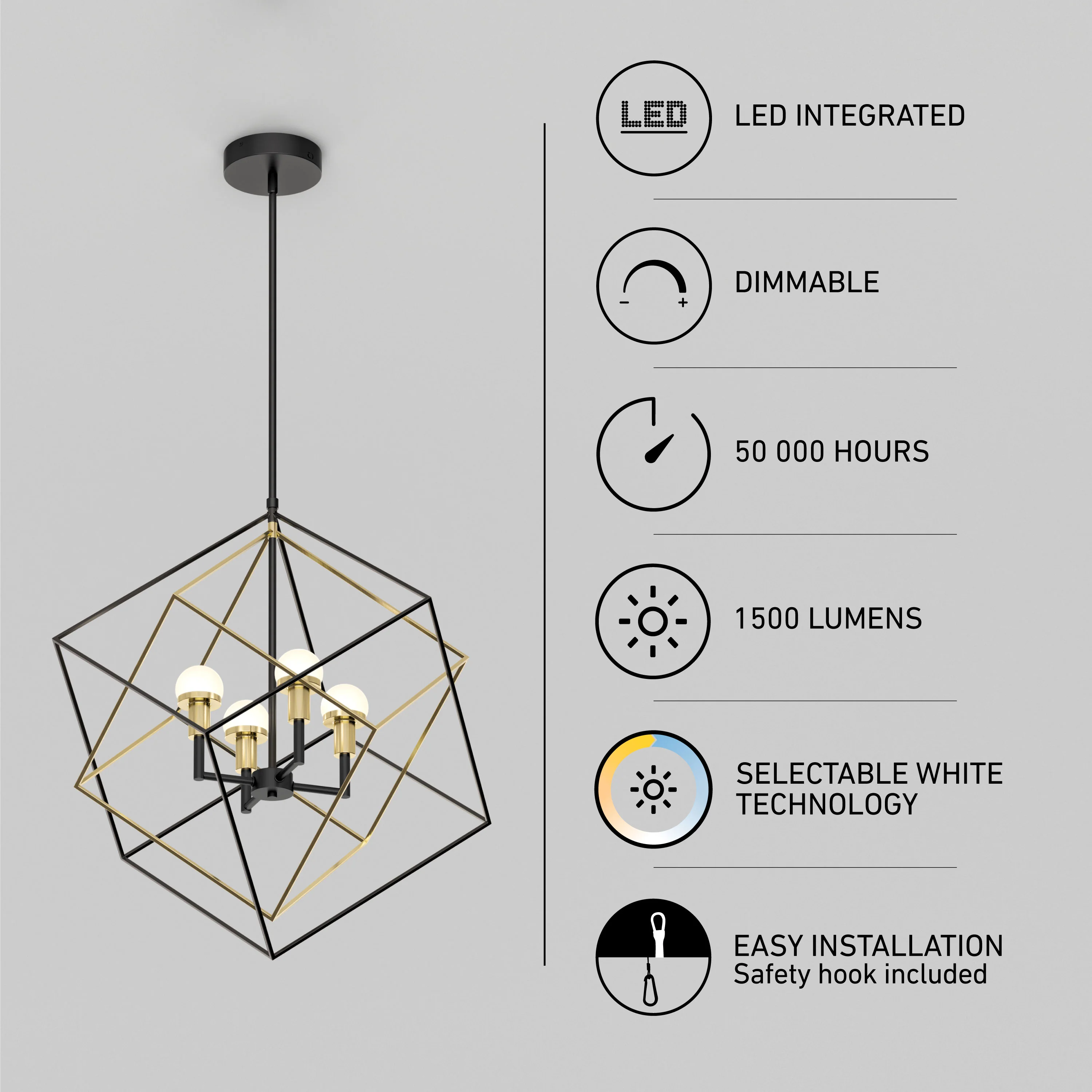 Peyton LED modern mid-century pendant light - Image 10