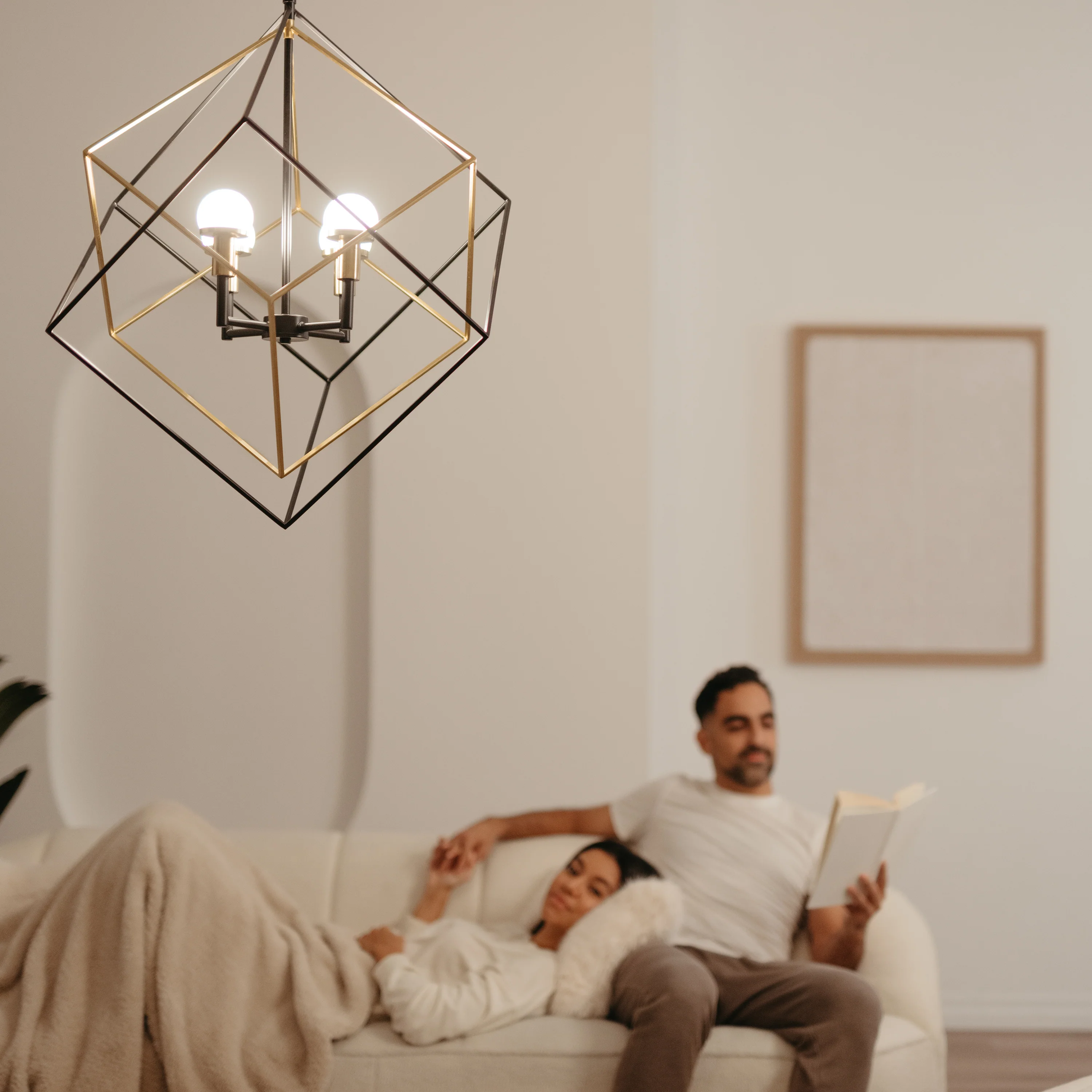 Peyton LED modern mid-century pendant light - Image 11