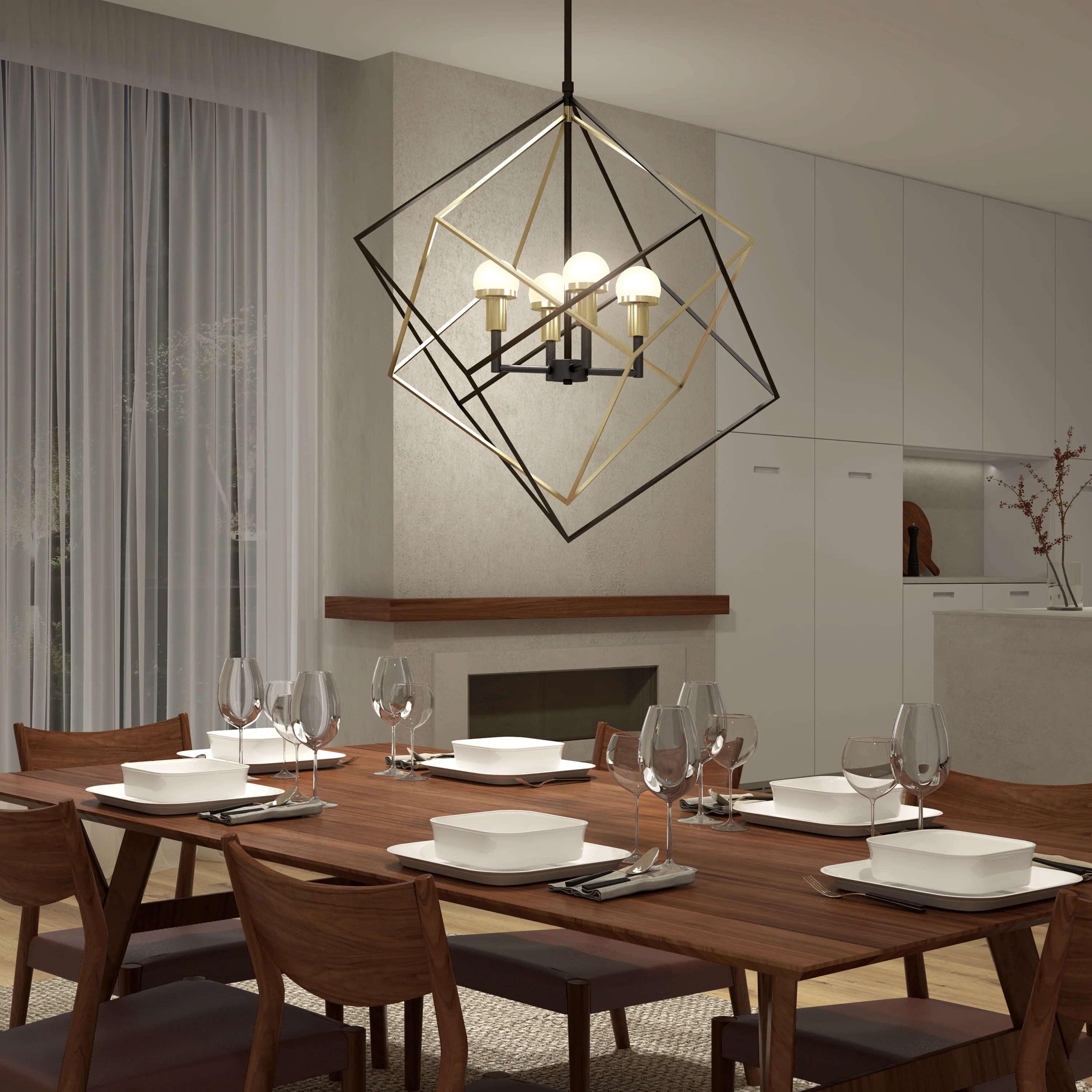 Peyton LED modern mid-century pendant light - Image 13