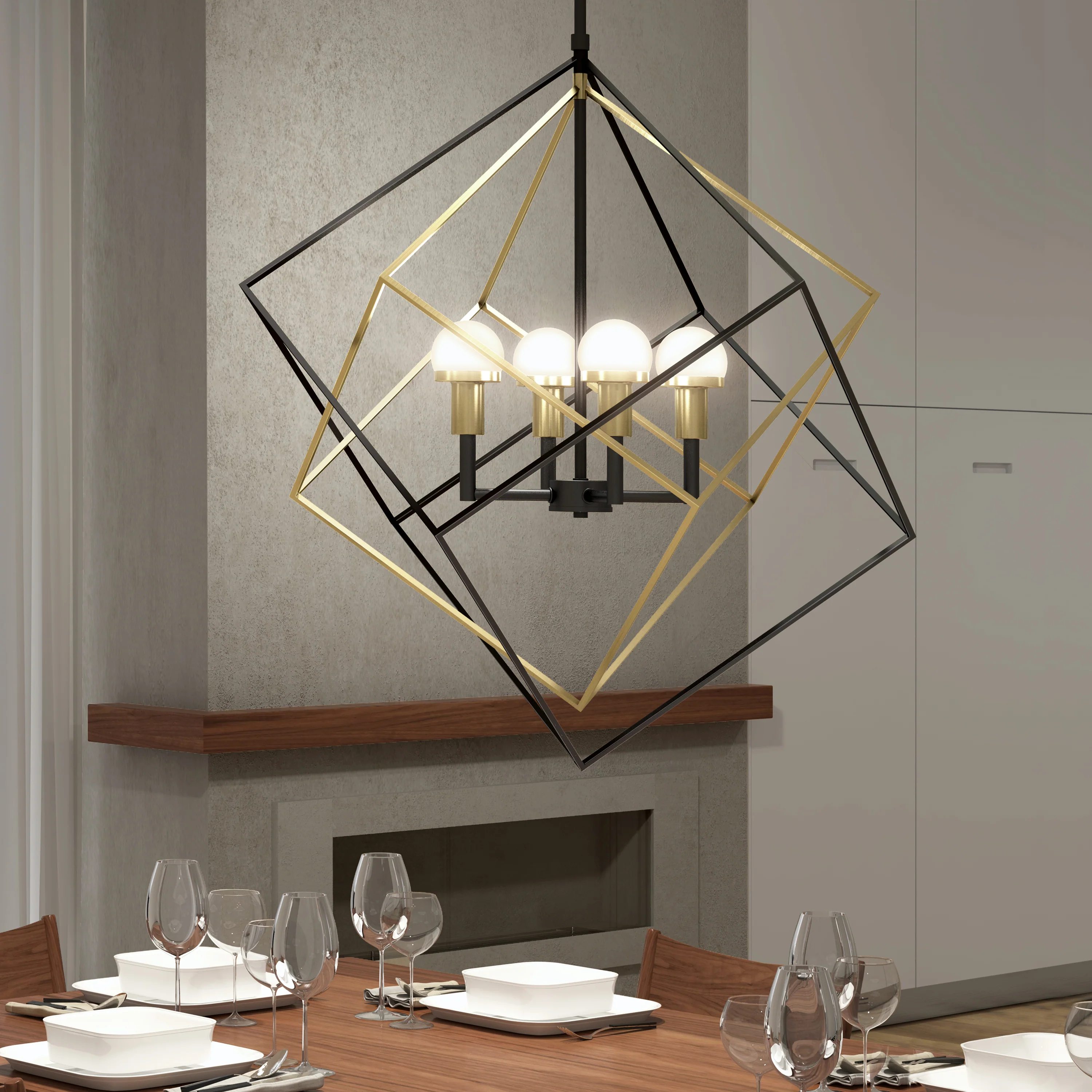 Peyton LED modern mid-century pendant light - Image 14