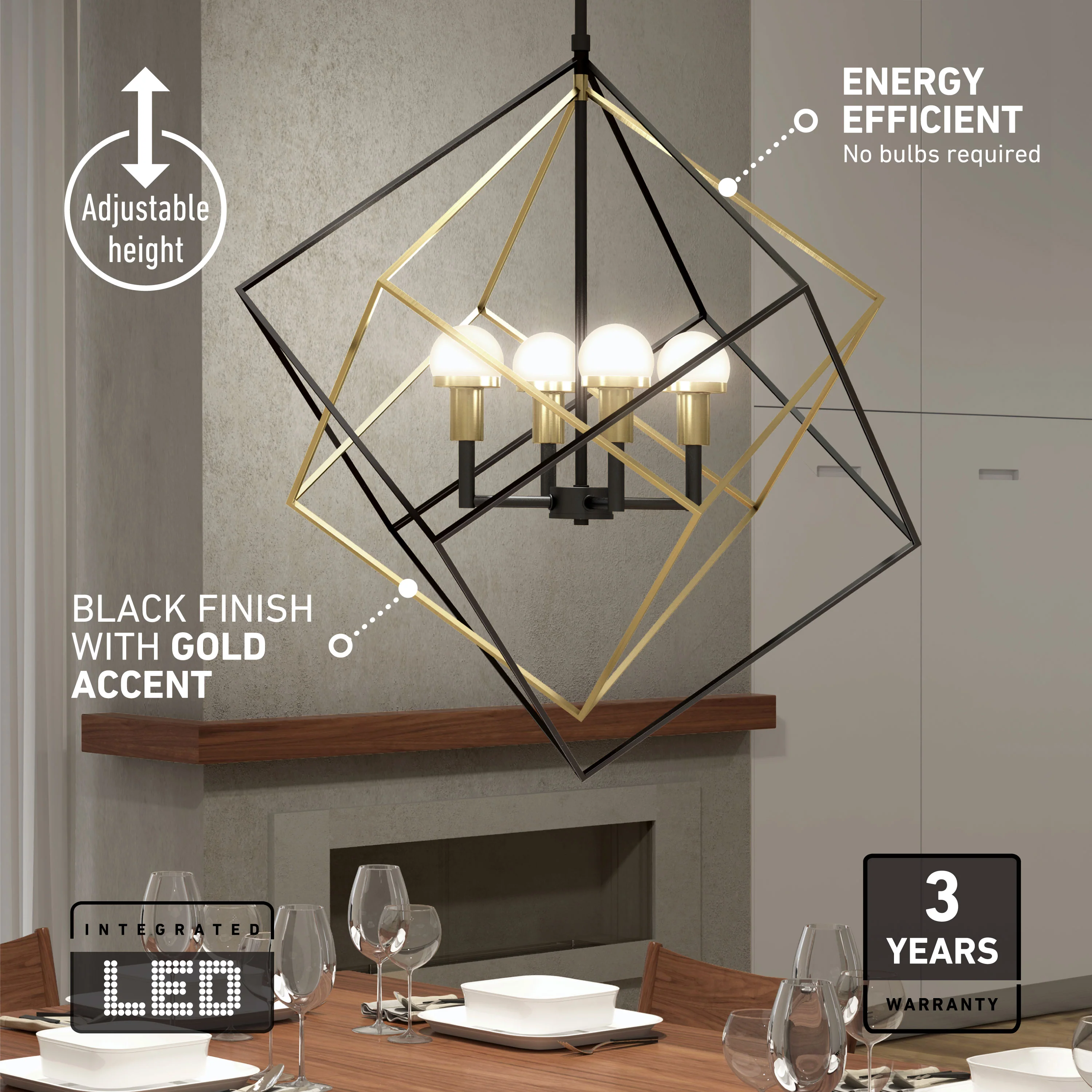 Peyton LED modern mid-century pendant light - Image 9