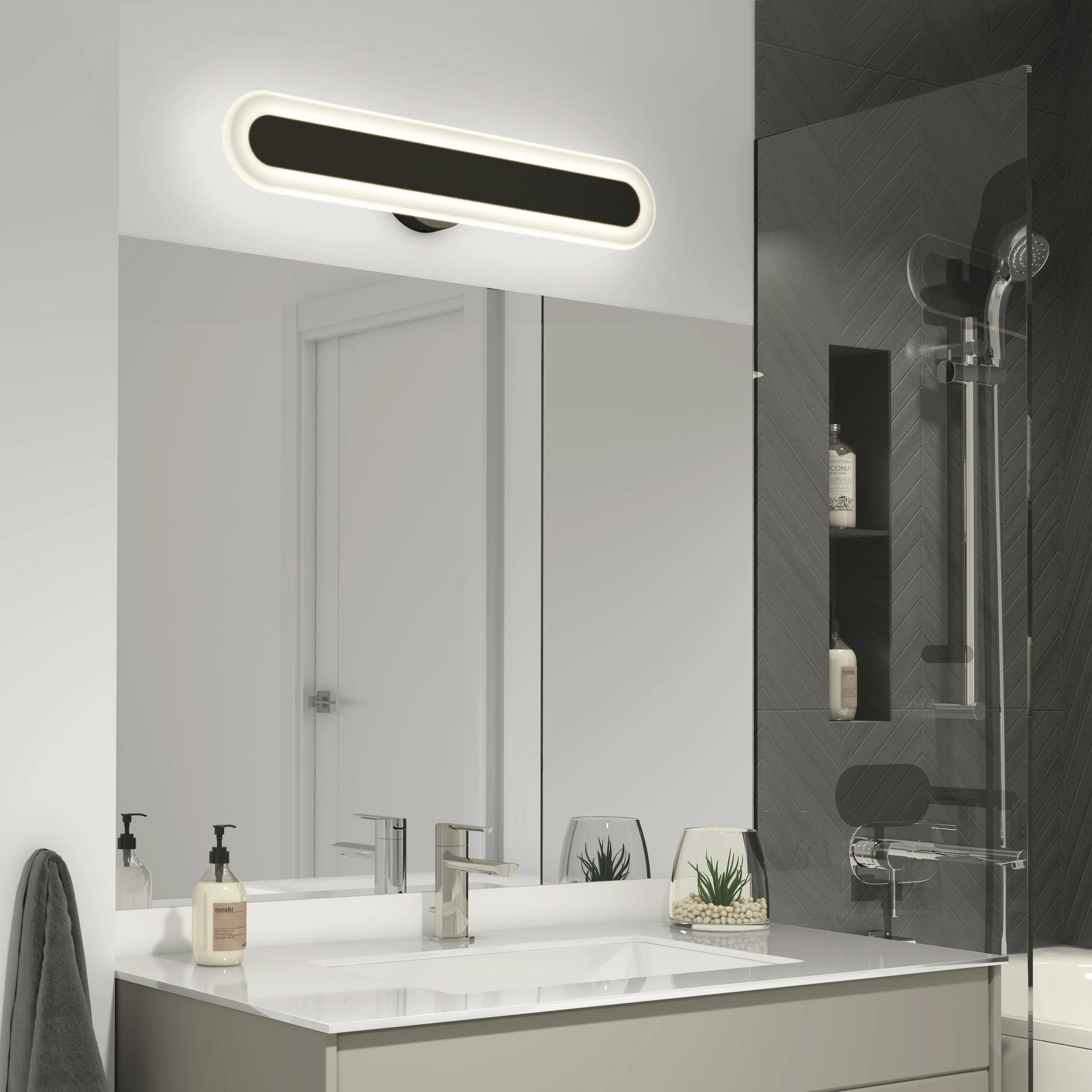 Pista 27-in (69 cm) Integrated LED 5-CCT Vanity Light Bar for Bathroom - Image 12