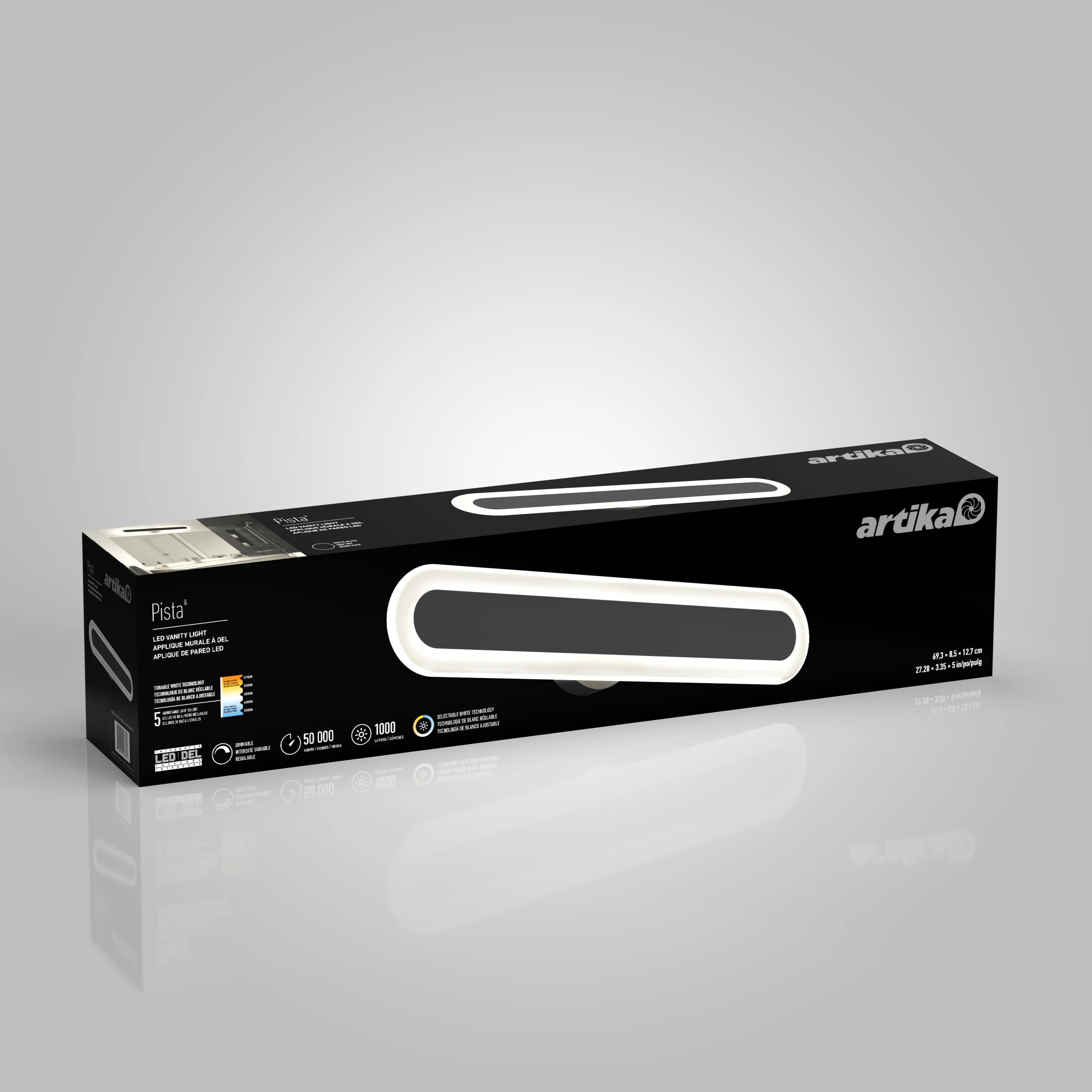 Pista 27-in (69 cm) Integrated LED 5-CCT Vanity Light Bar for Bathroom - Image 14