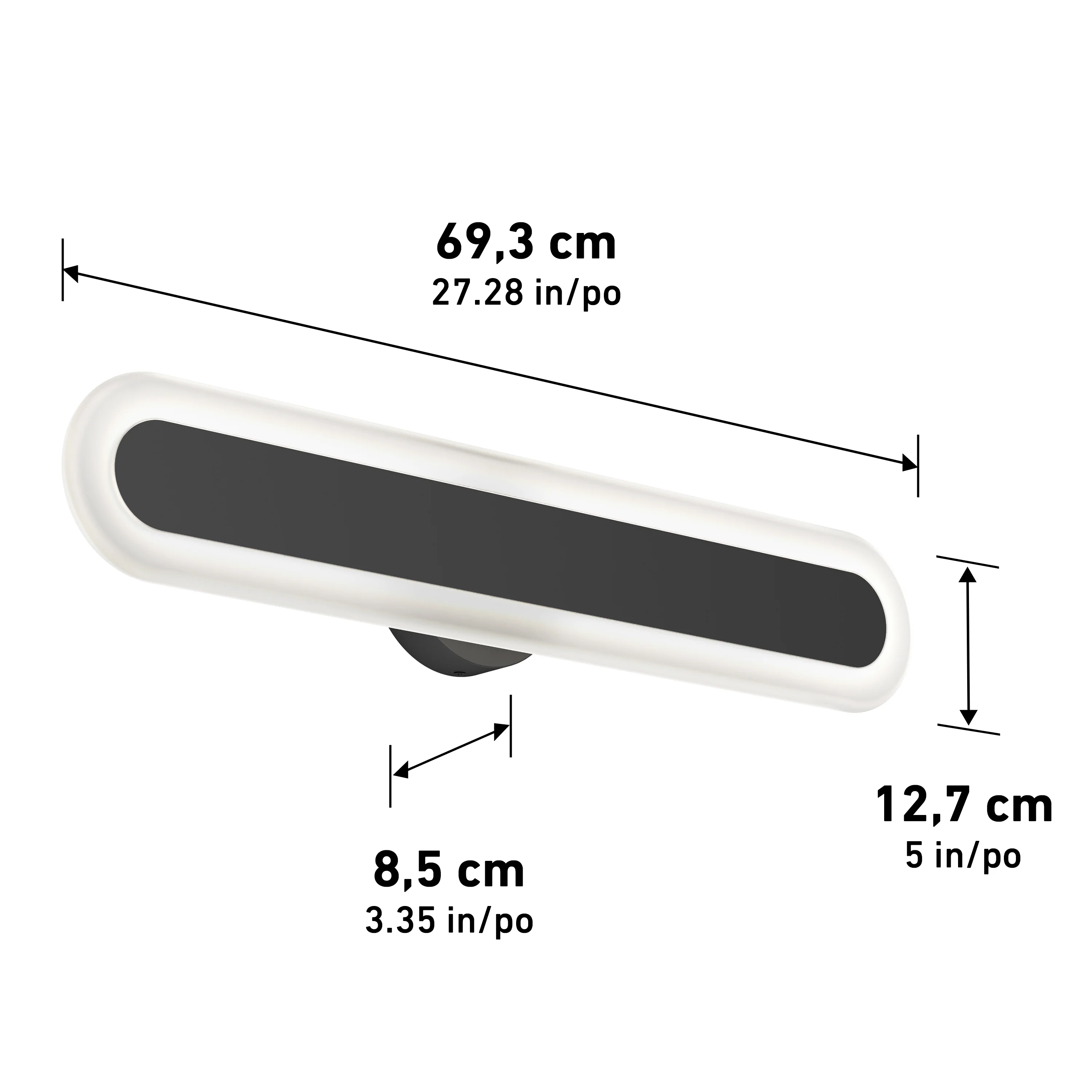 Pista 27-in (69 cm) Integrated LED 5-CCT Vanity Light Bar for Bathroom - Image 16