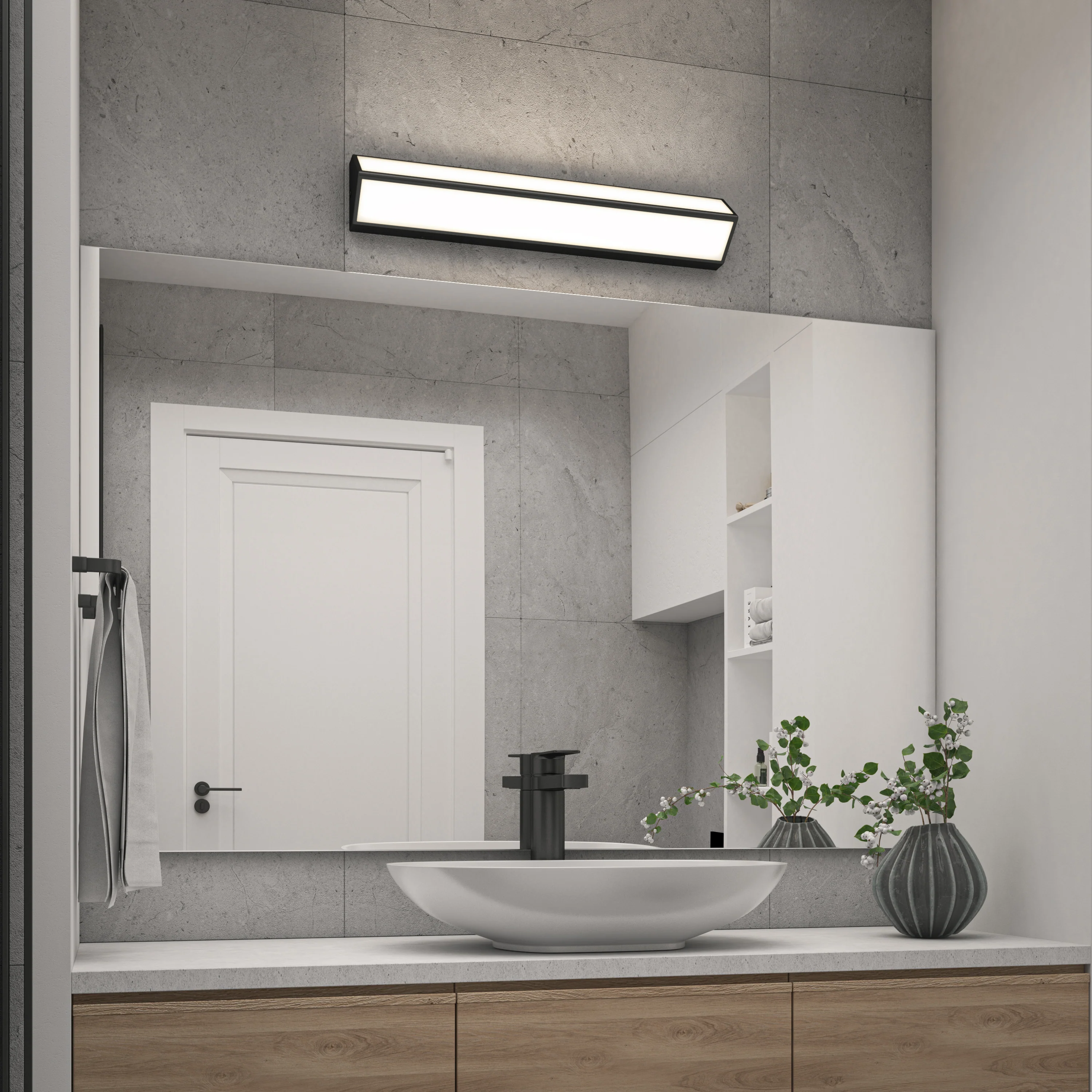 Preston 27-in (69 cm) Integrated LED 3-CCT Vanity Light Bar for Bathroom - Image 10