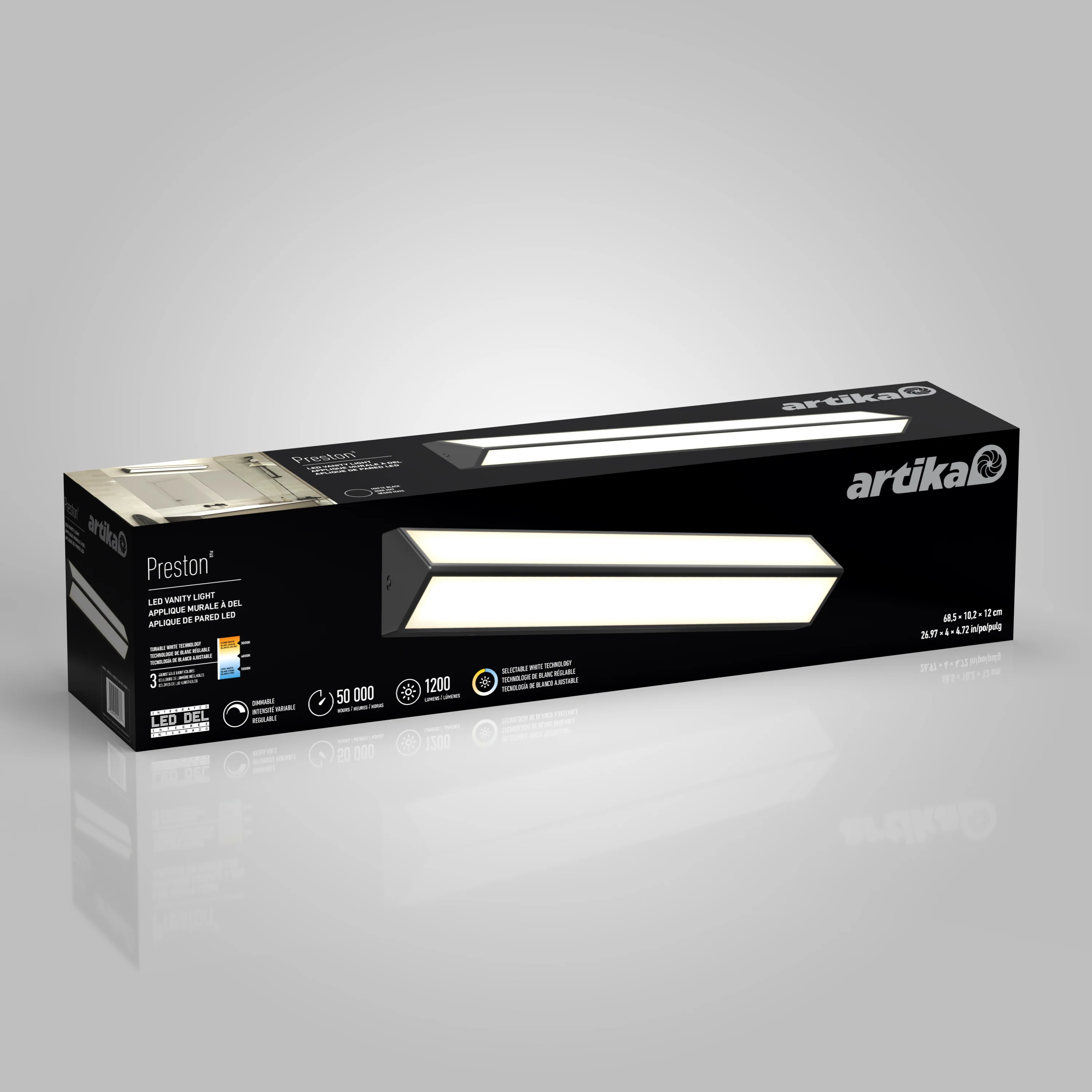Preston 27-in (69 cm) Integrated LED 3-CCT Vanity Light Bar for Bathroom - Image 12