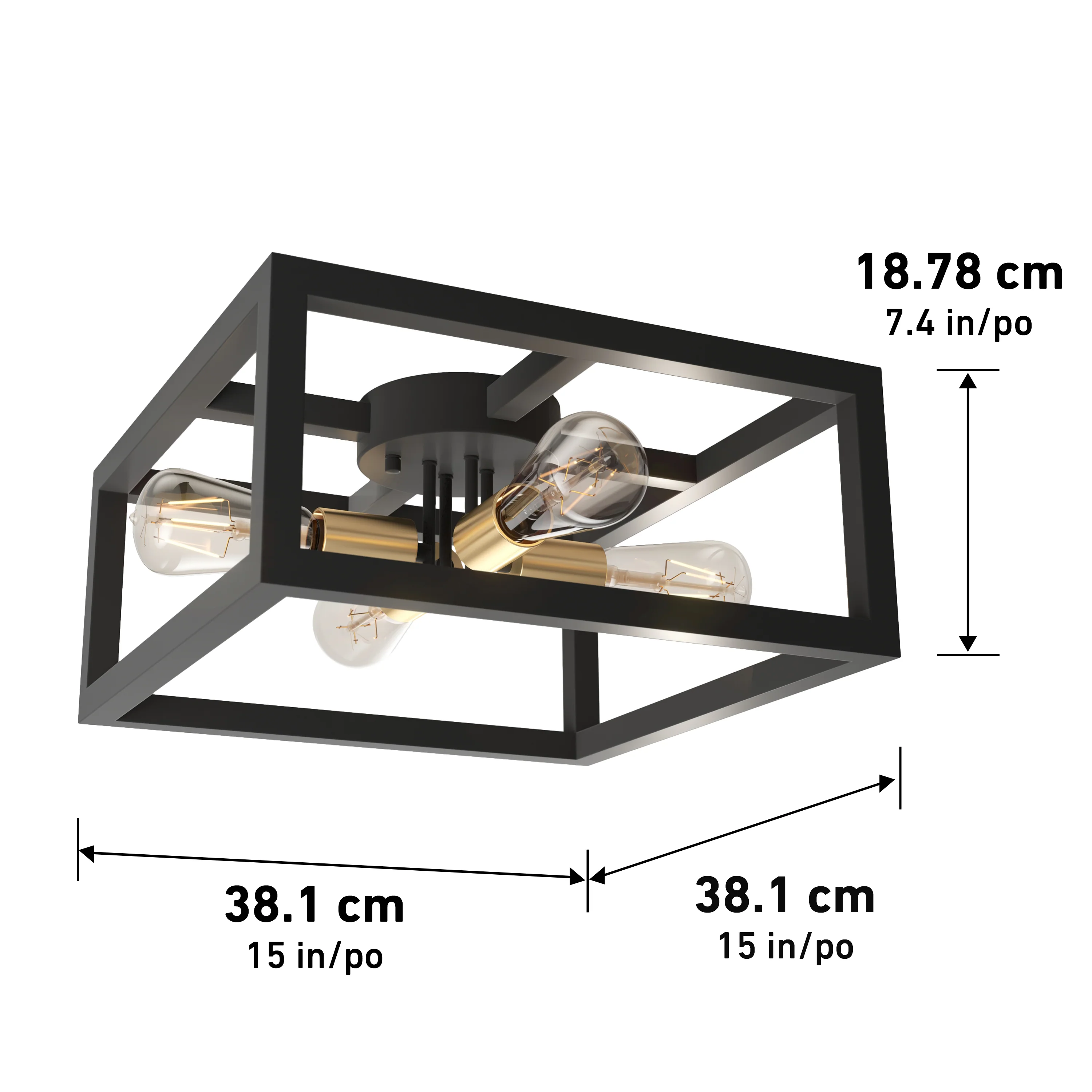 Princeton 4-light 15 in. (38 cm) LED Flush Mount Ceiling Light - Image 8