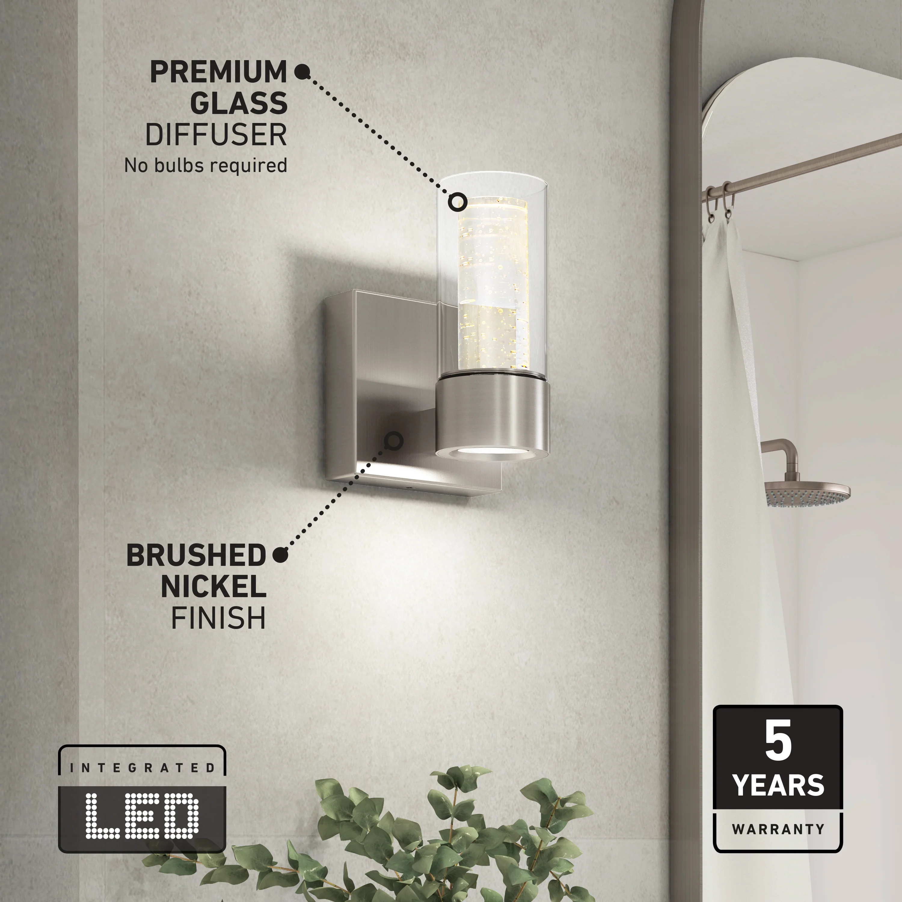 Essence 4-in (11 cm) 1-Light Modern LED Vanity Light for Bathroom - Image 26
