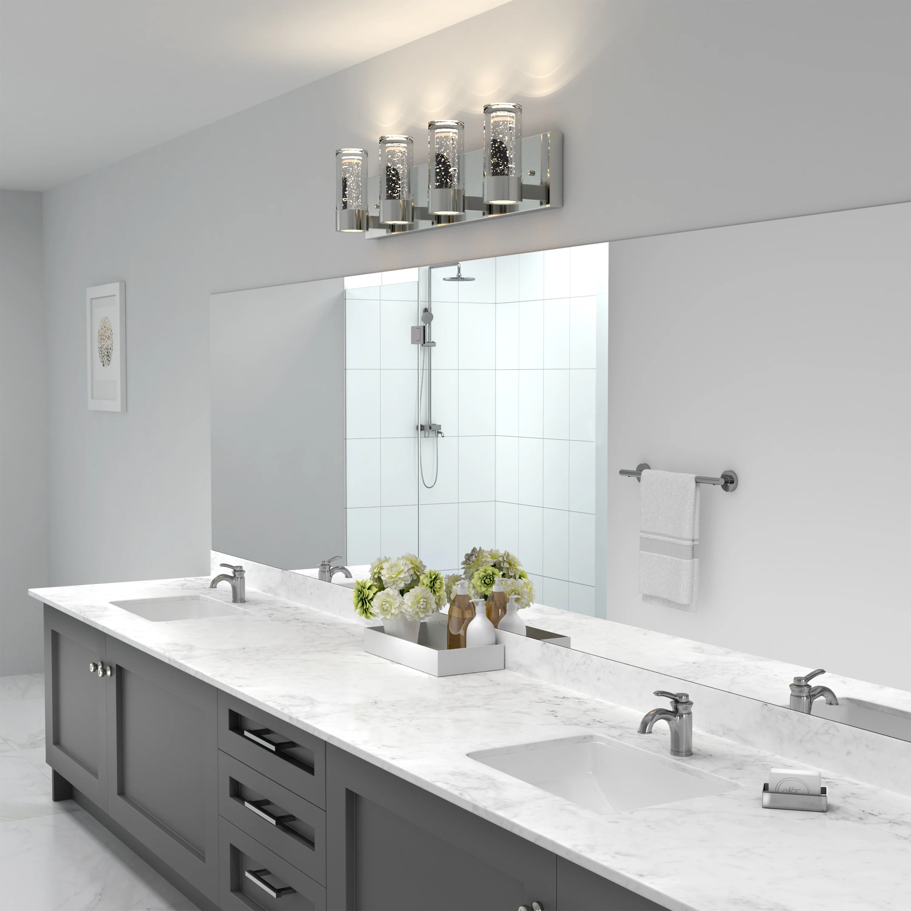 Essence 4-in (11 cm) 1-Light Modern LED Vanity Light for Bathroom