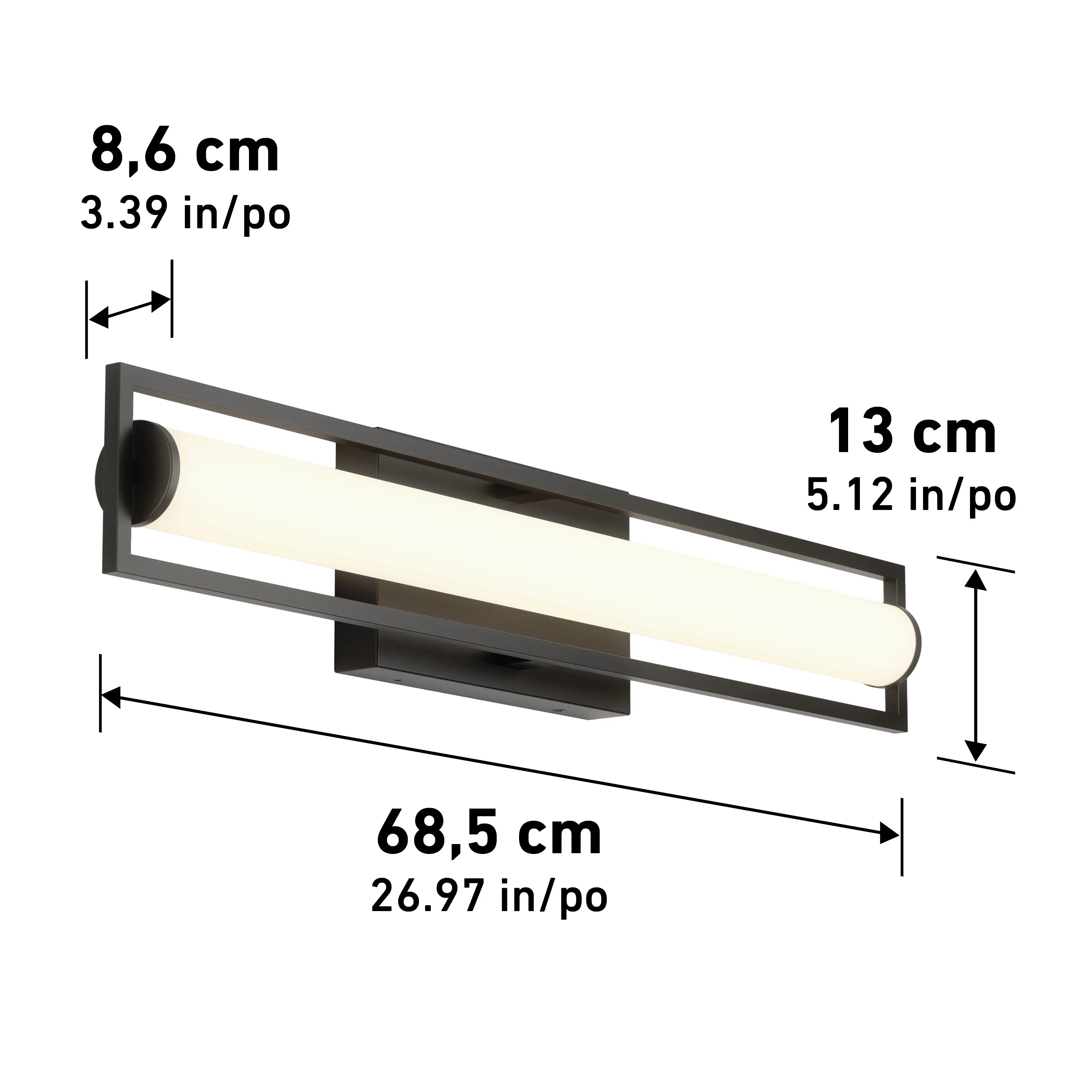 Rialto 27-in (69 cm) Integrated LED 3-CCT Vanity Light Bar for Bathroom - Image 11