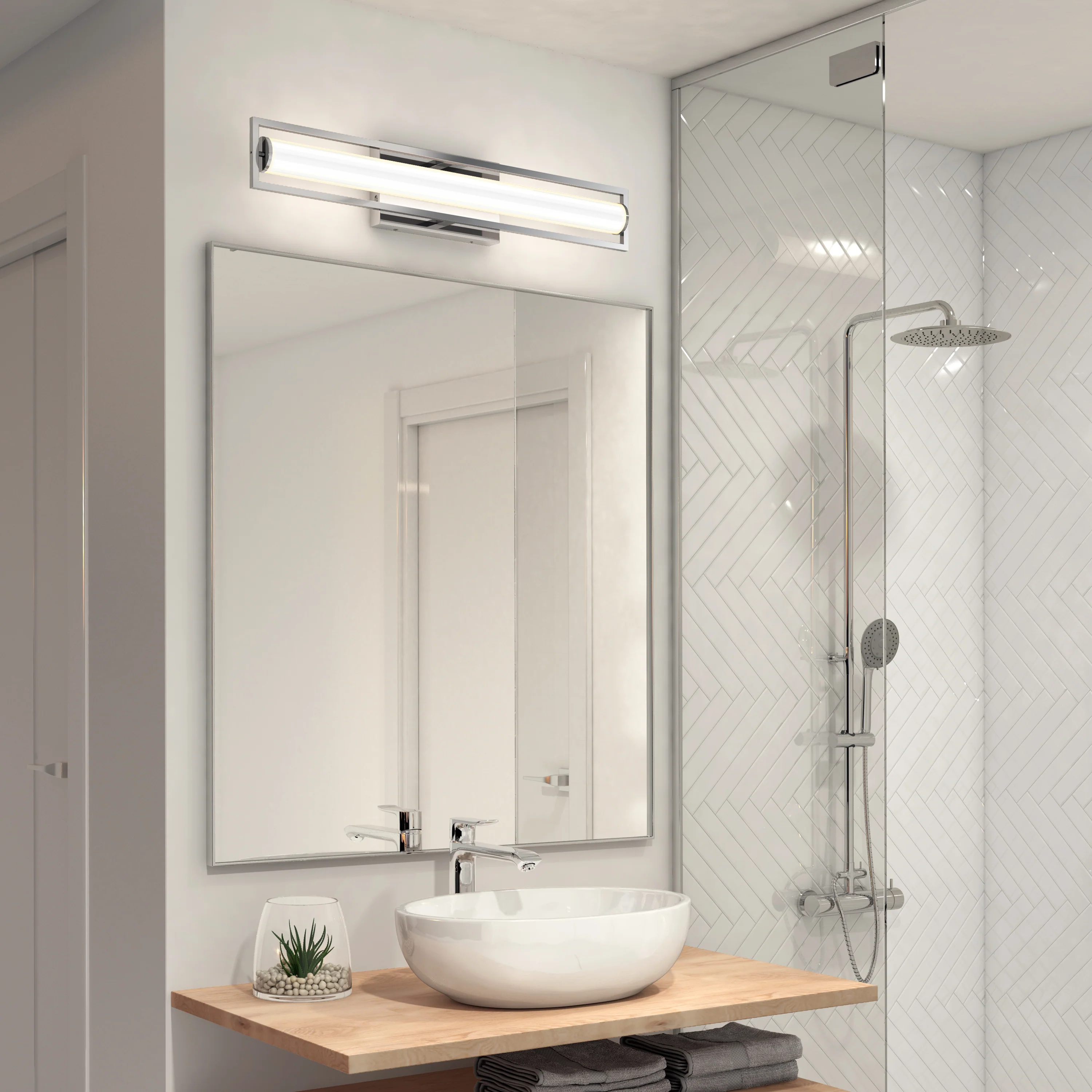 Rialto 27-in (69 cm) Integrated LED 3-CCT Vanity Light Bar for Bathroom - Image 12