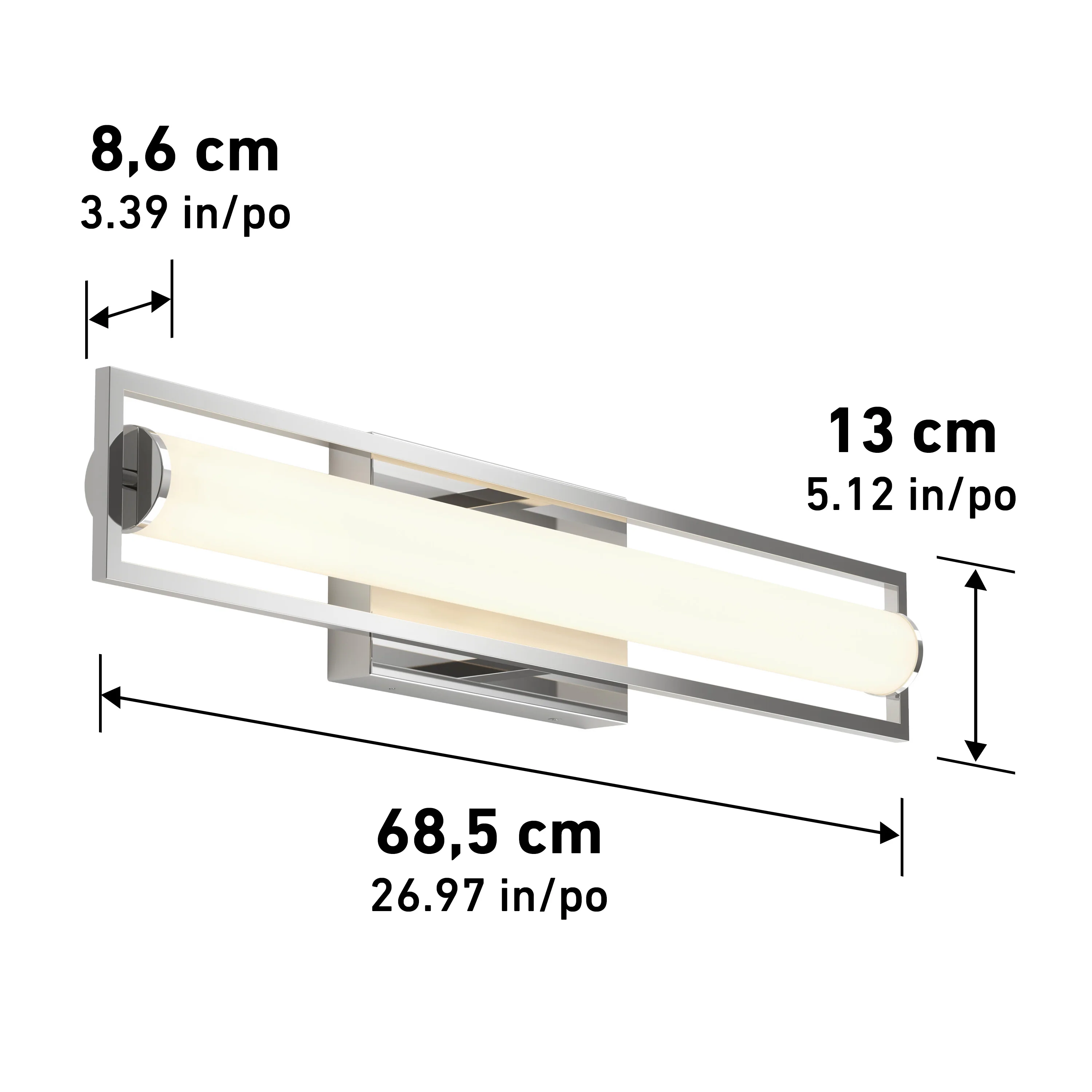 Rialto 27-in (69 cm) Integrated LED 3-CCT Vanity Light Bar for Bathroom - Image 22