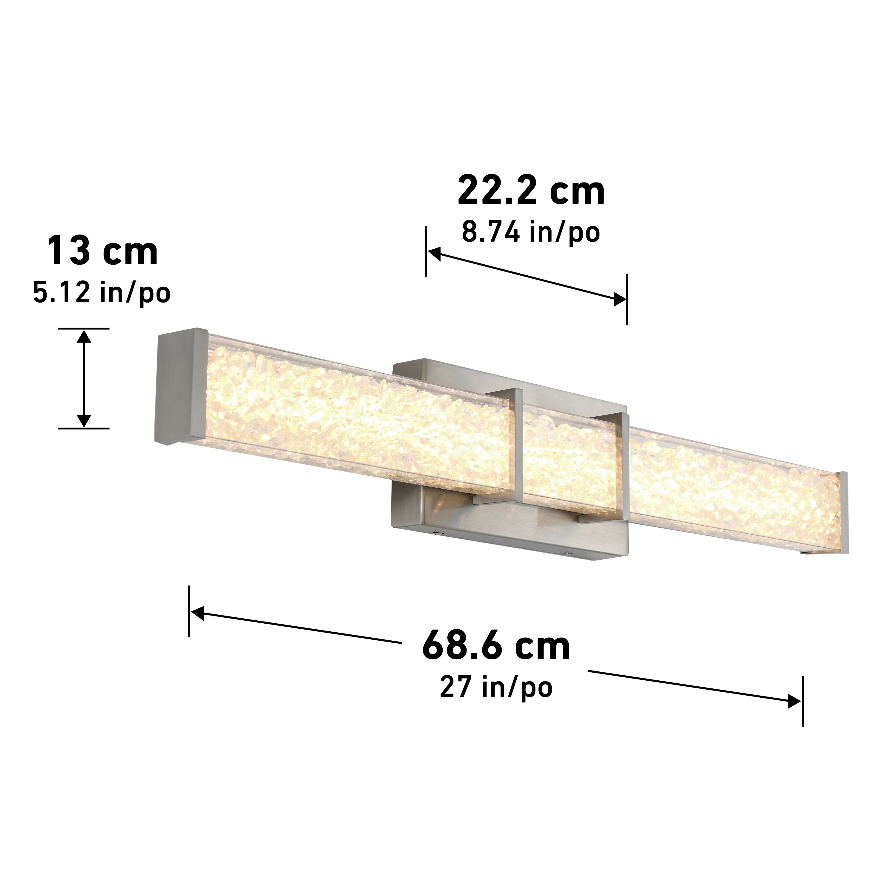 Royale 27-in (69 cm) Integrated LED Vanity Light Bar for Bathroom - Image 16