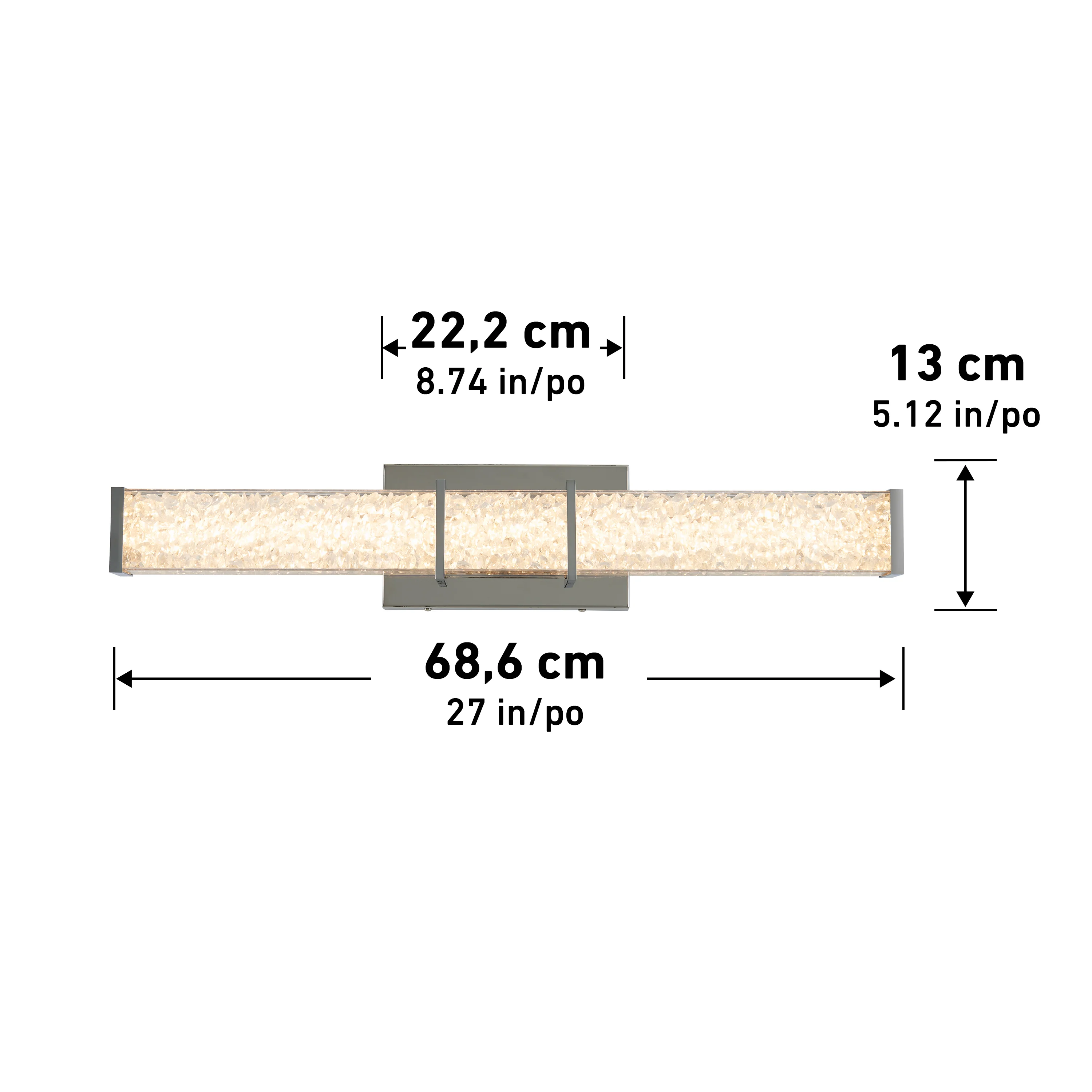 Royale 27-in (69 cm) Integrated LED Vanity Light Bar for Bathroom - Image 9