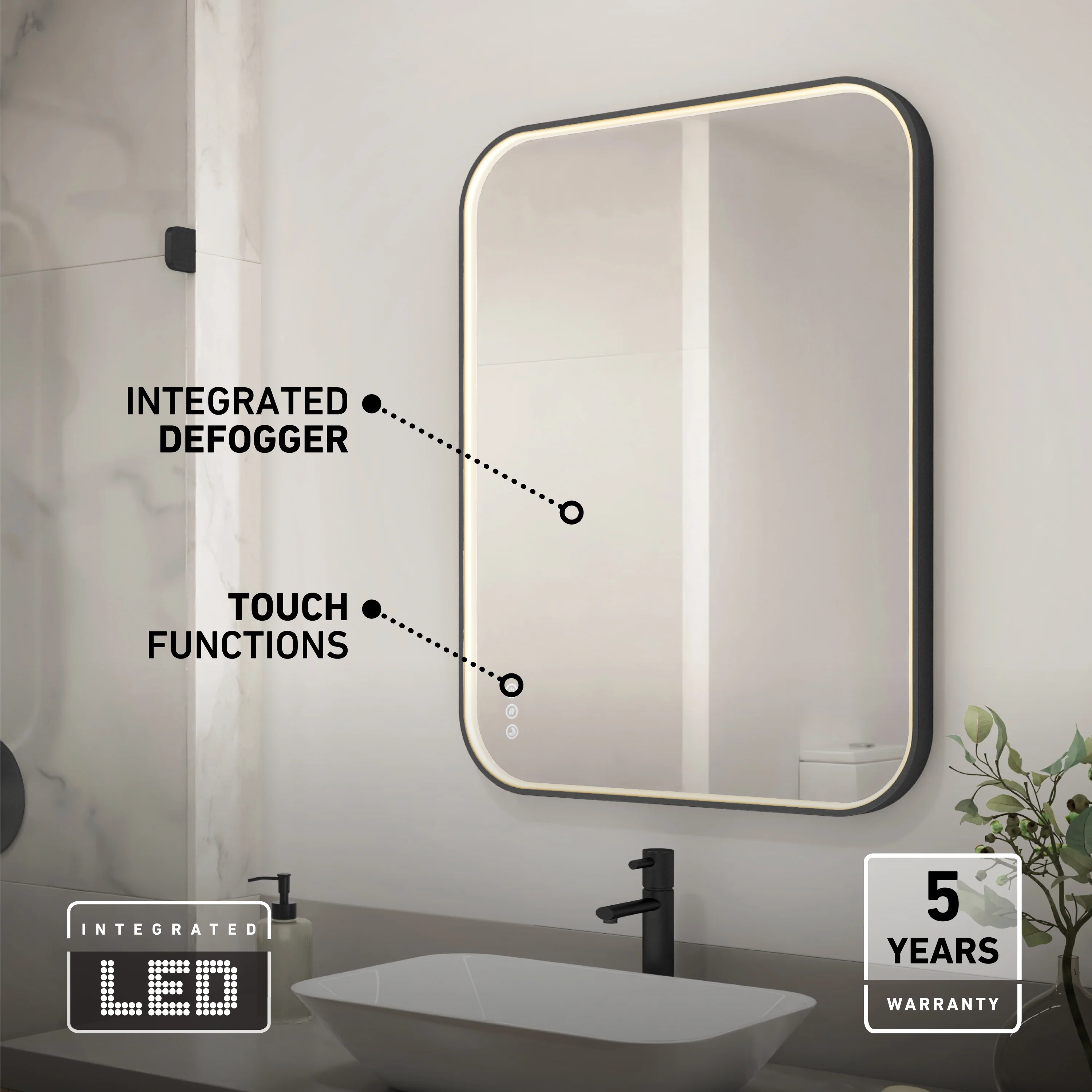 Royce 24 in. x 32 in. (61 x 81 cm) Dimmable Anti-Fog LED Mirror - Image 11