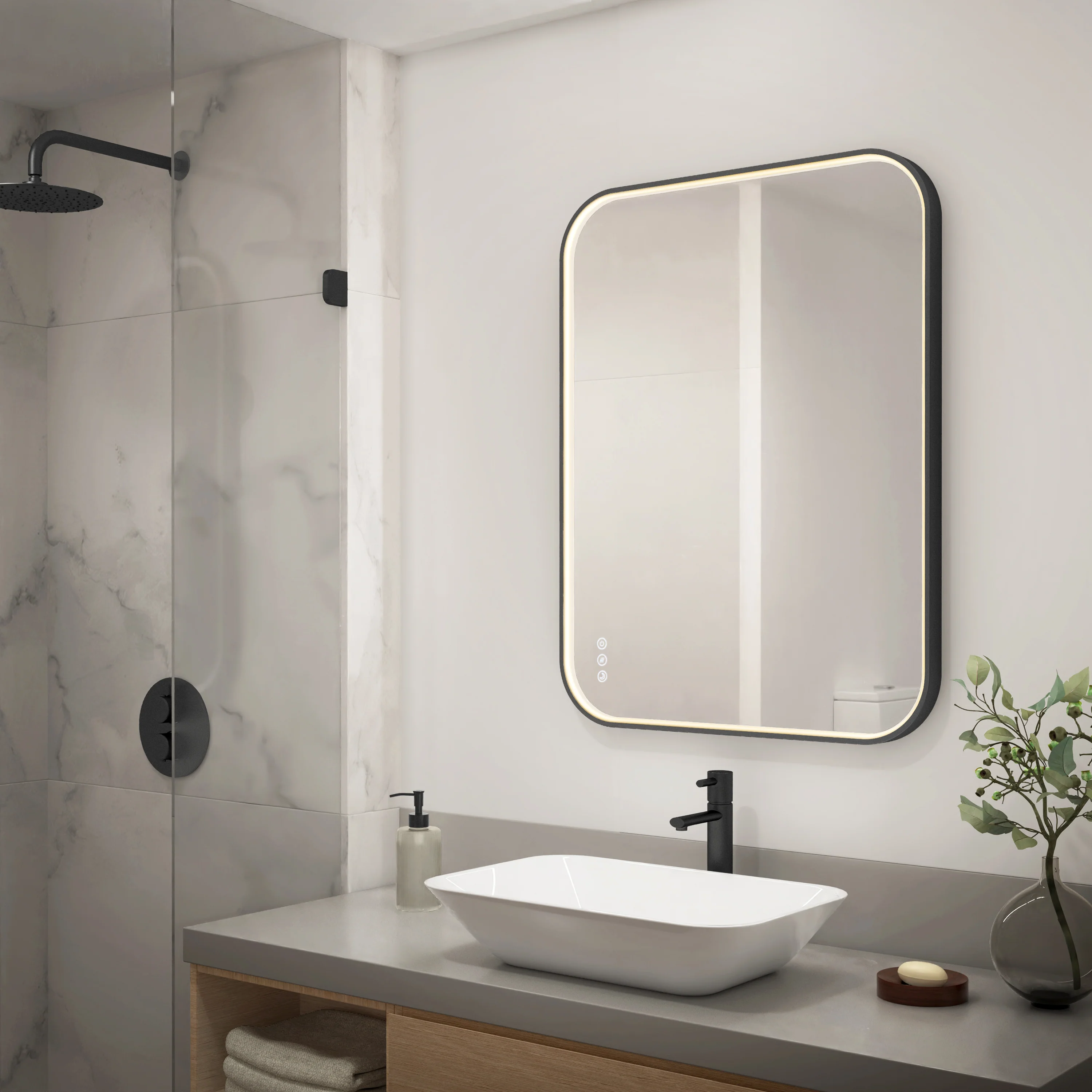 Royce 24 in. x 32 in. (61 x 81 cm) Dimmable Anti-Fog LED Mirror - Image 14