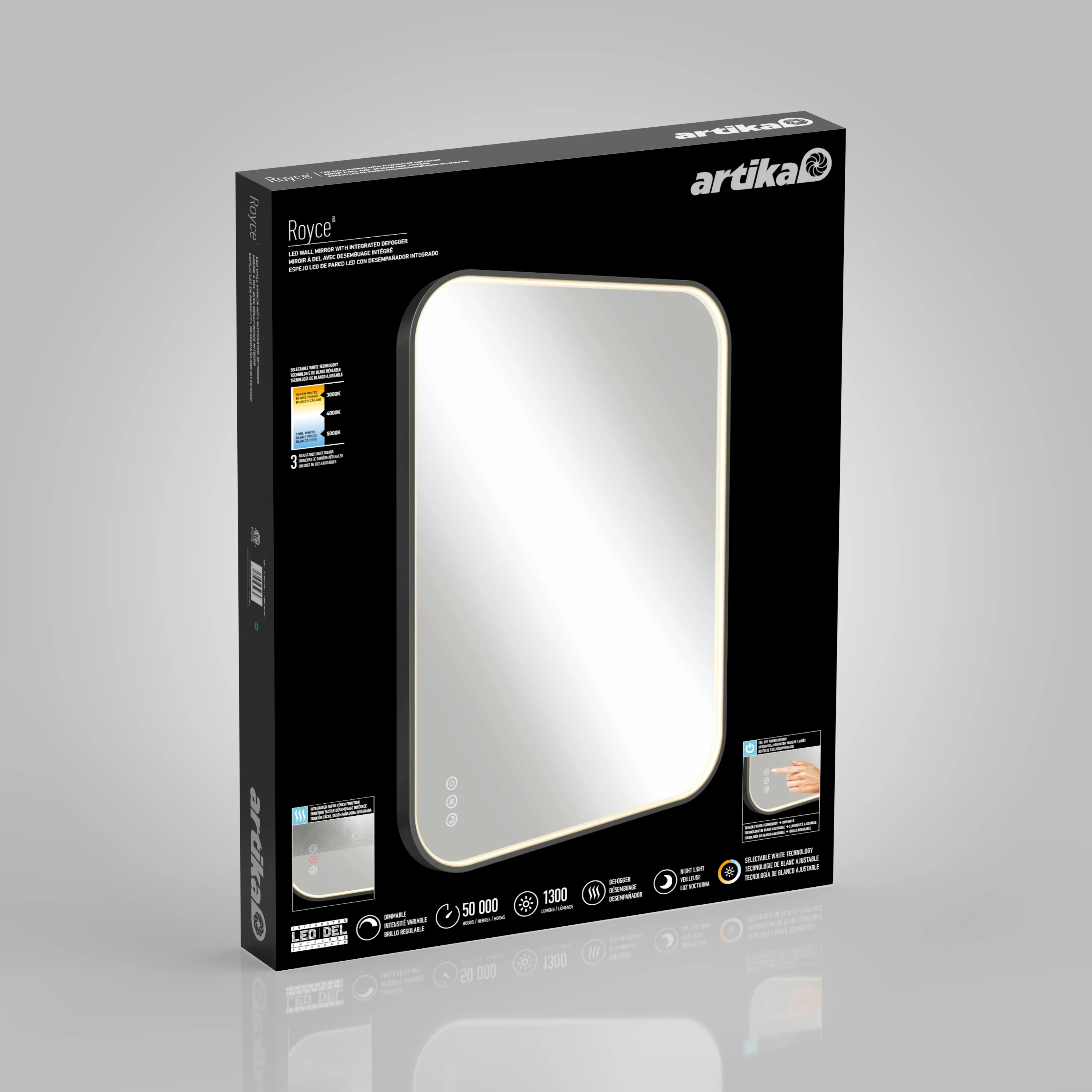 Royce 24 in. x 32 in. (61 x 81 cm) Dimmable Anti-Fog LED Mirror - Image 17