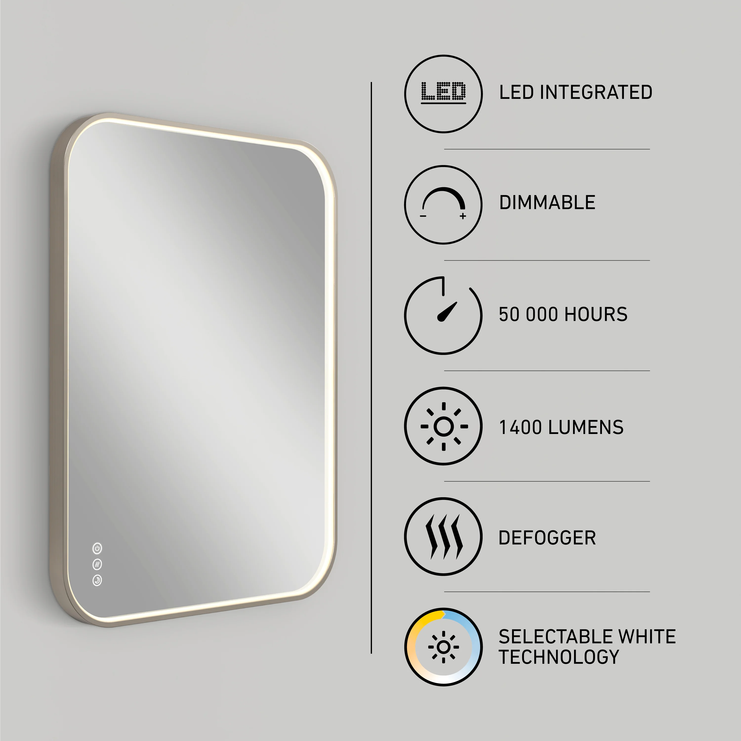 Royce 24 in. x 32 in. (61 x 81 cm) Dimmable Anti-Fog LED Mirror - Image 51