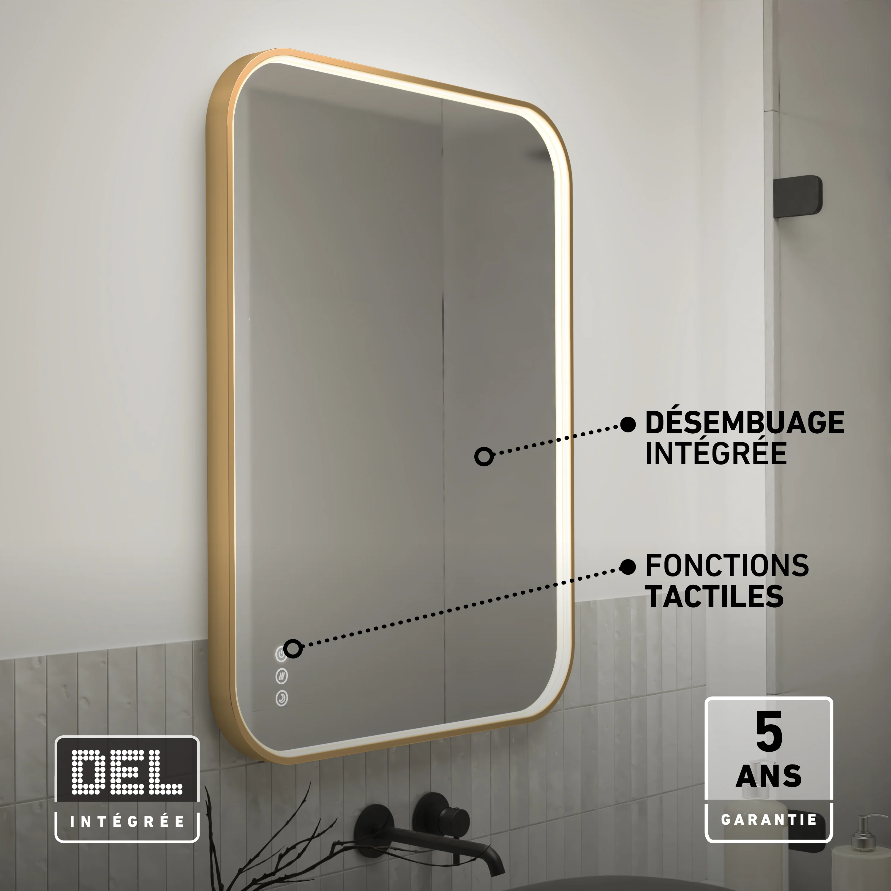 Royce 24 in. x 32 in. (61 x 81 cm) Dimmable Anti-Fog LED Mirror - Image 74