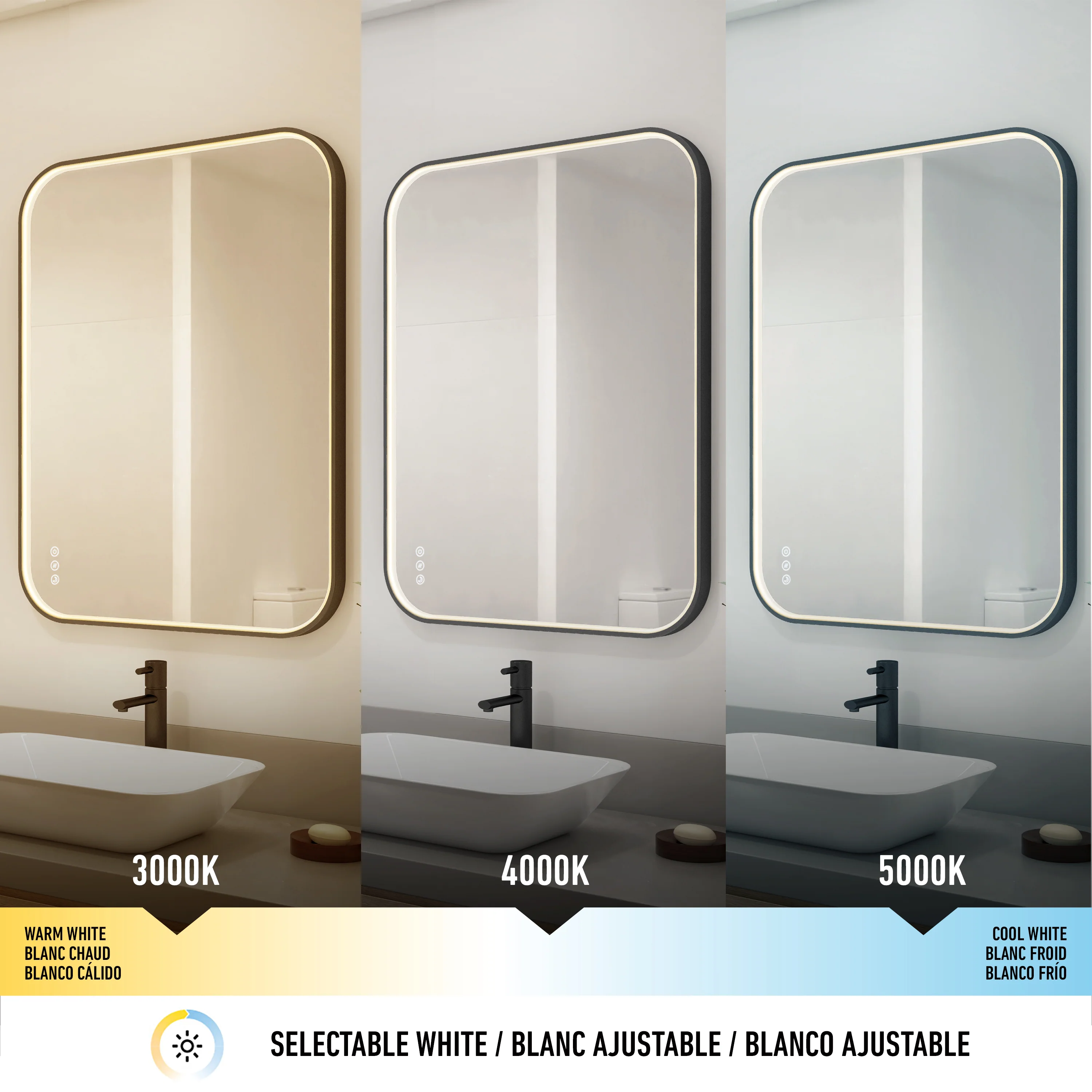 Royce 24 in. x 32 in. (61 x 81 cm) Dimmable Anti-Fog LED Mirror - Image 9