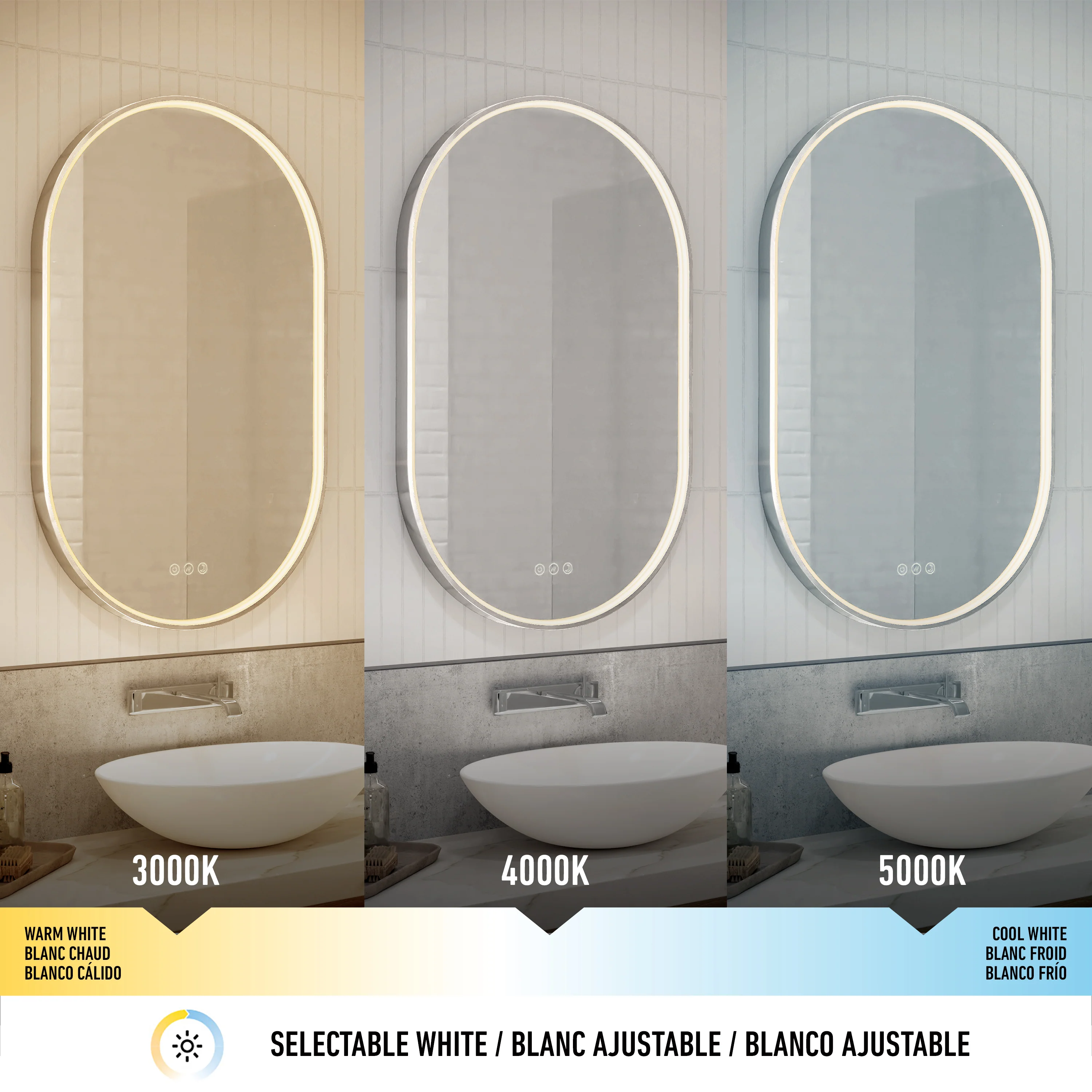 Royce 20 in. x 32 in. (51 x 81 cm) 3 CCT Anti-Fog LED Bathroom Mirror - Image 10
