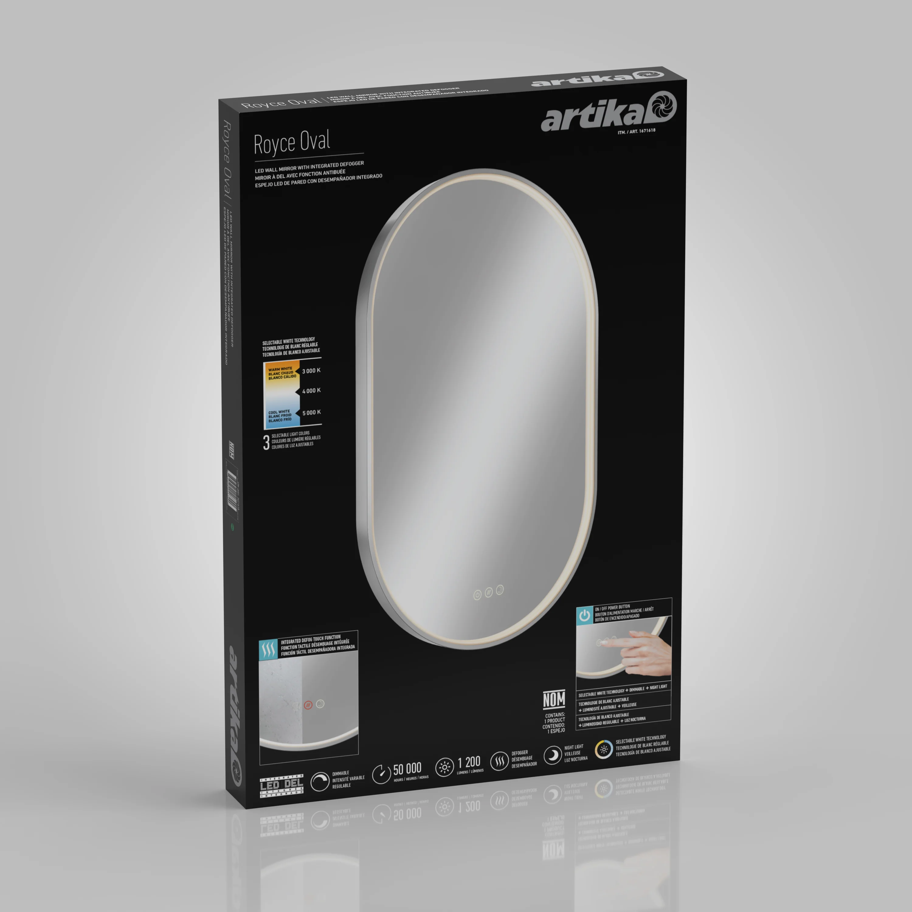 Royce 20 in. x 32 in. (51 x 81 cm) 3 CCT Anti-Fog LED Bathroom Mirror - Image 13