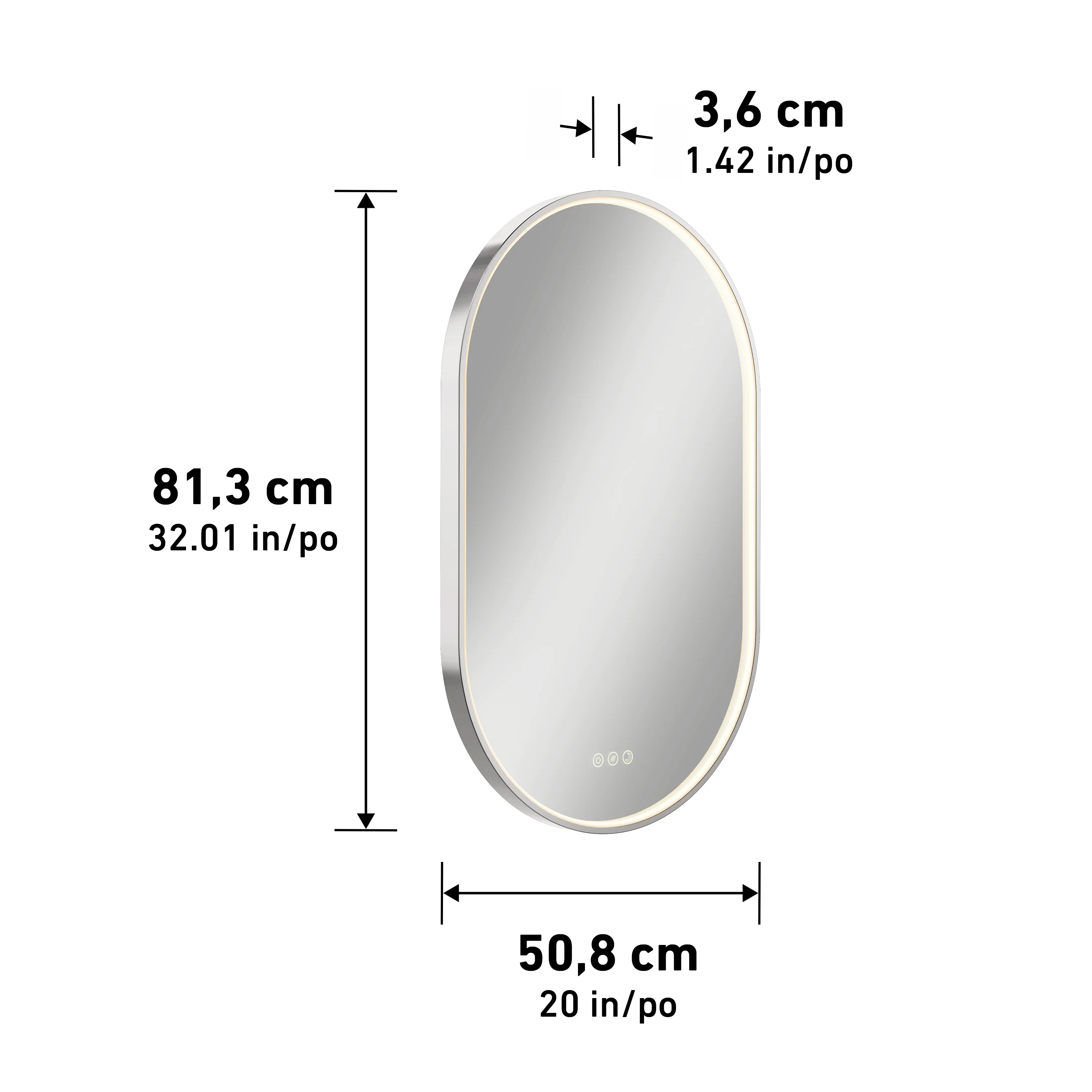 Royce 20 in. x 32 in. (51 x 81 cm) 3 CCT Anti-Fog LED Bathroom Mirror - Image 15