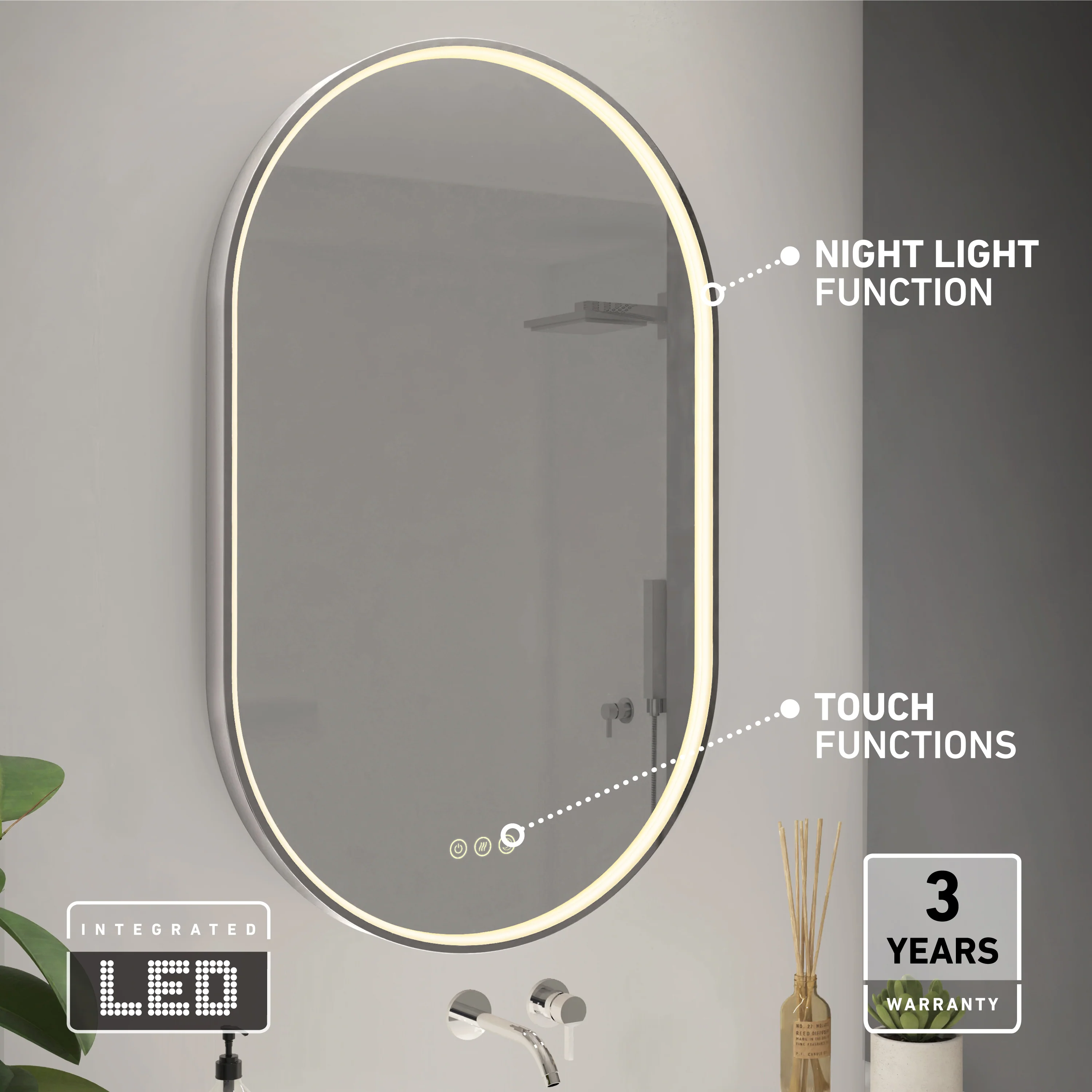 Royce 20 in. x 32 in. (51 x 81 cm) 3 CCT Anti-Fog LED Bathroom Mirror - Image 9