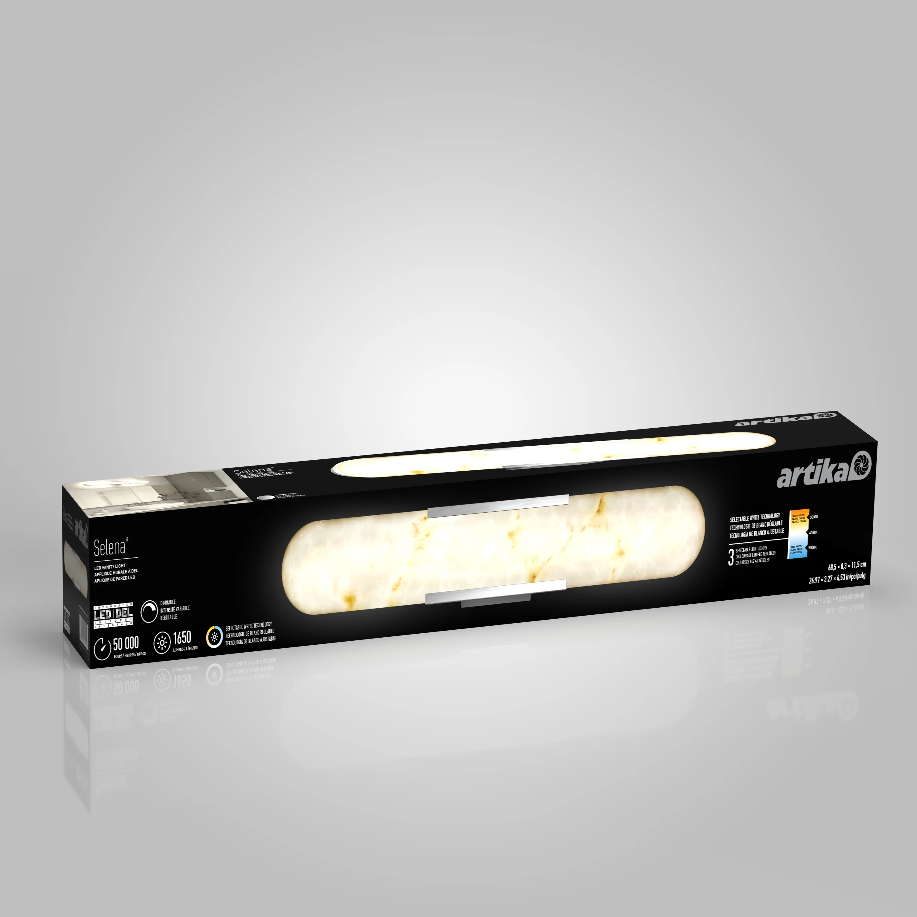 Selena 27-in (69 cm) Integrated LED 3-CCT Vanity Light Bar for Bathroom - Image 13