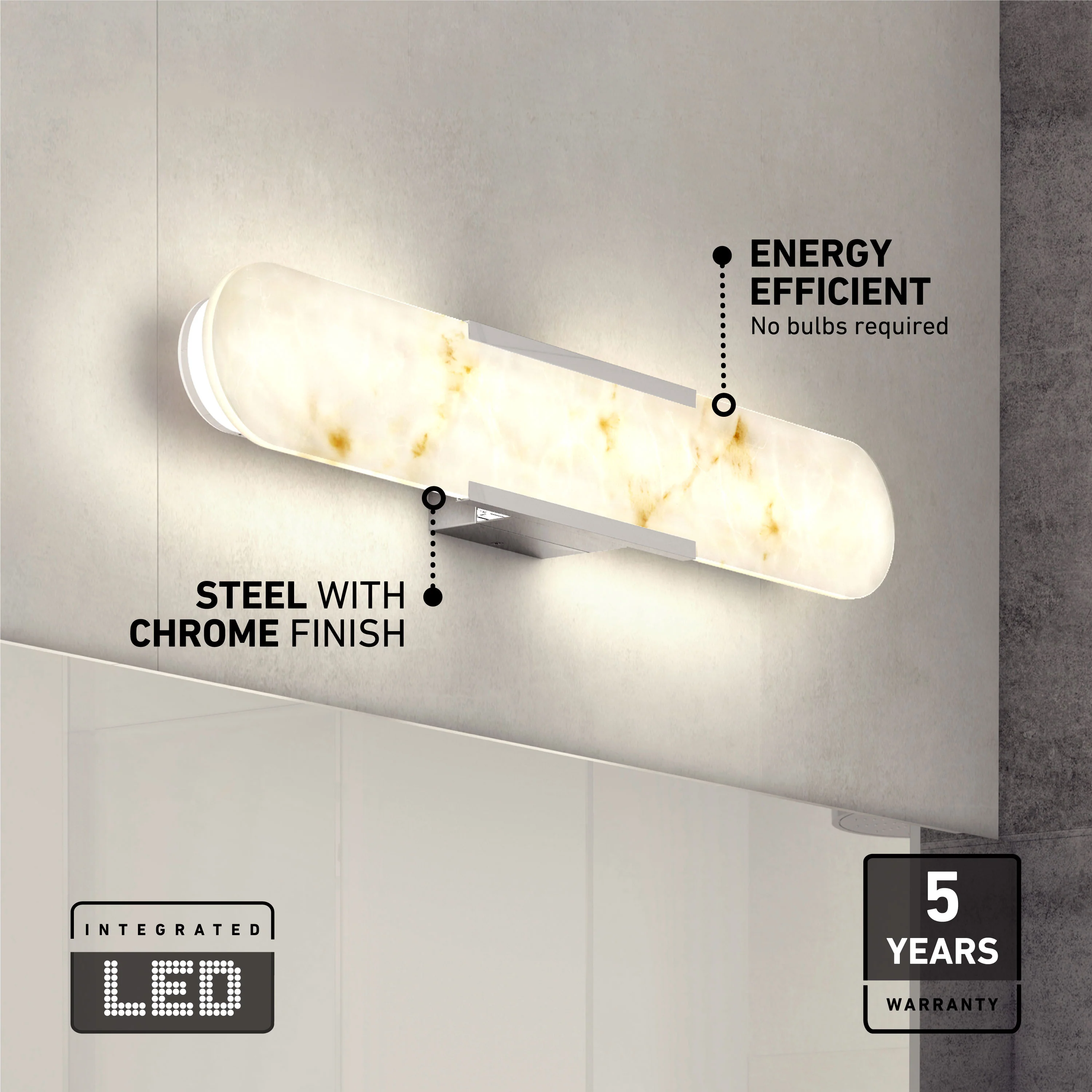 Selena 27-in (69 cm) Integrated LED 3-CCT Vanity Light Bar for Bathroom - Image 9