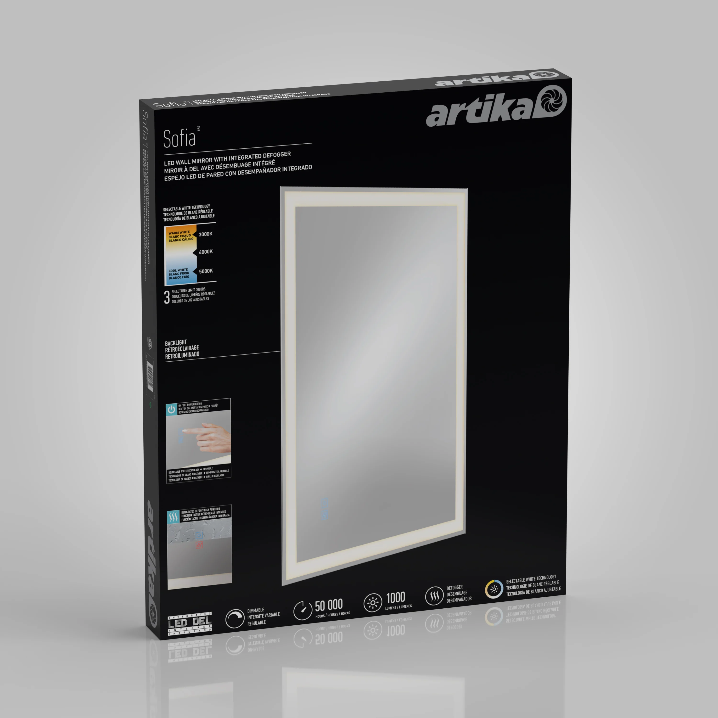 Sofia 24 in. x 32 in. (61 x 81 cm) 3 CCT Anti-Fog LED Bathroom Mirror - Image 13