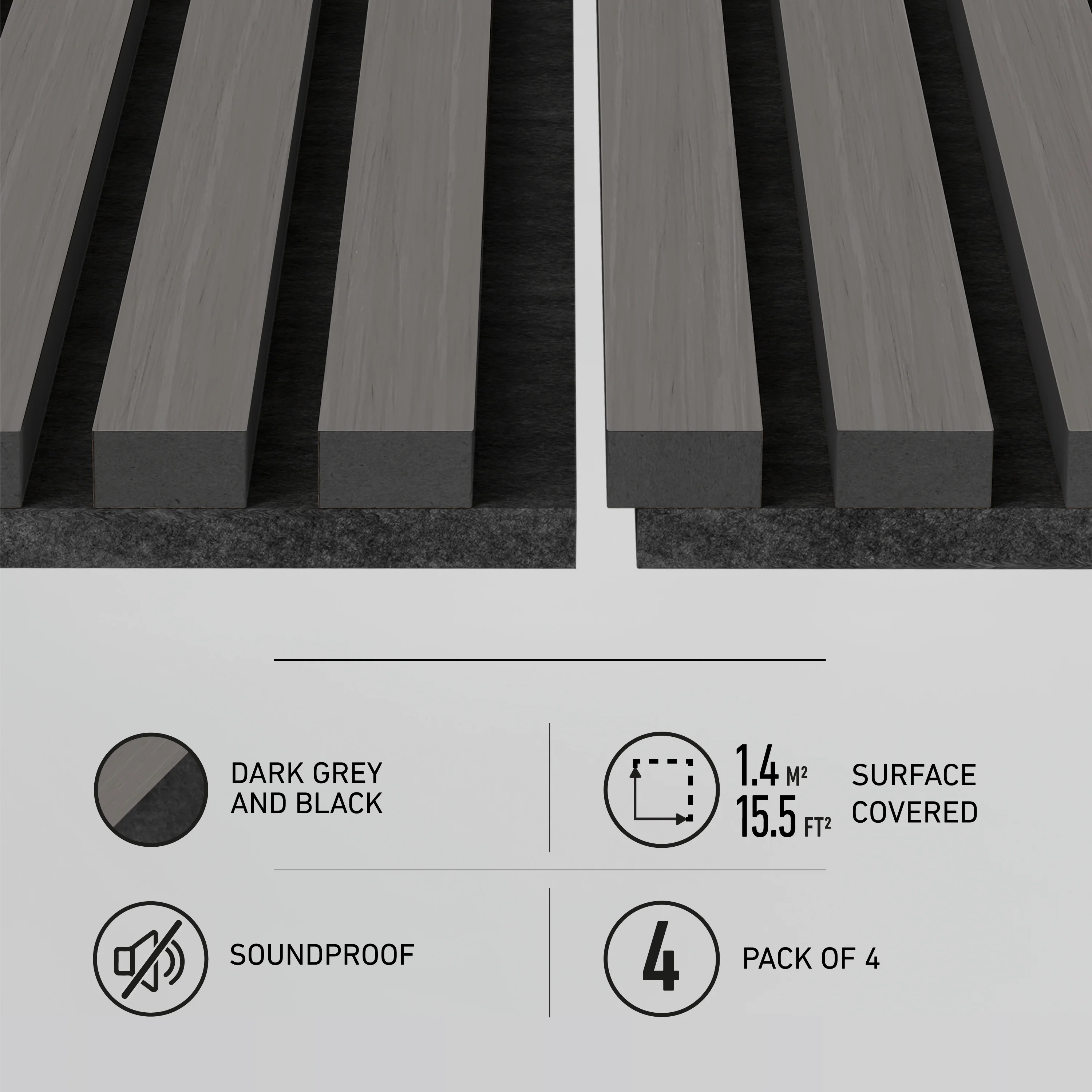 Sonolok 15.5 ft sound-absorbing wall panel kit (4-pack) - Image 9