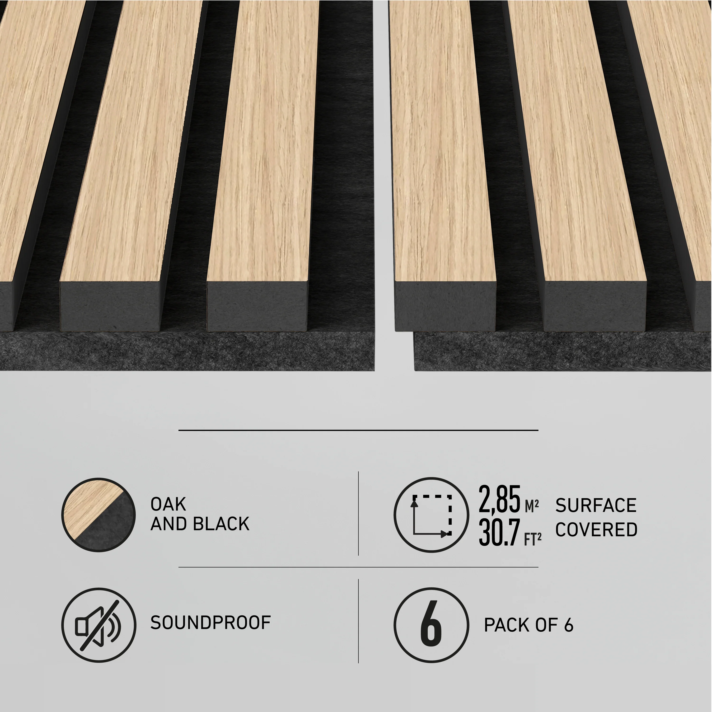 Sonolok sound-absorbing wall panel kit - pack of 6 - Image 26