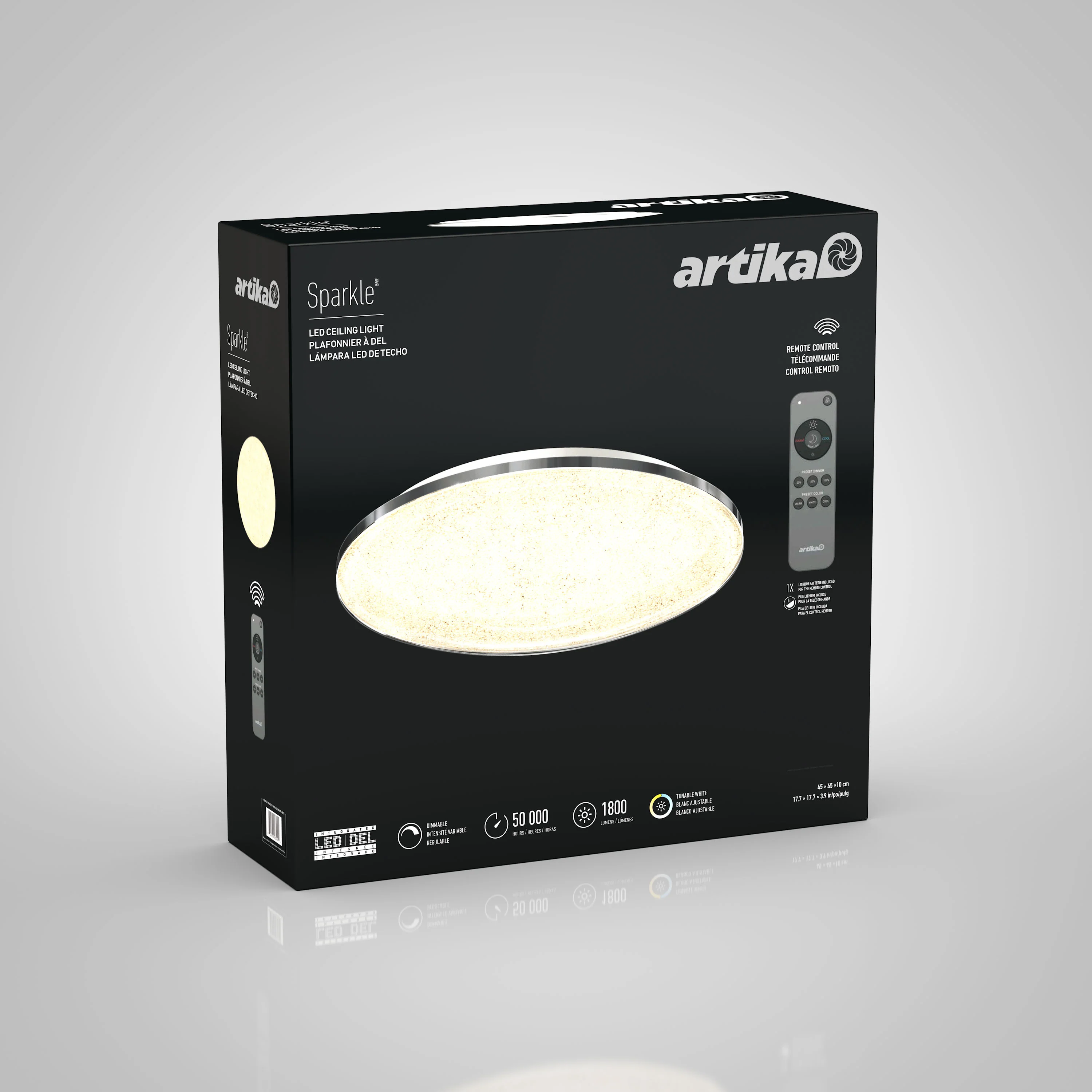 Sparkle 18 in. (45 cm) Modern LED Flush Mount Ceiling Light - With Remote - Image 11