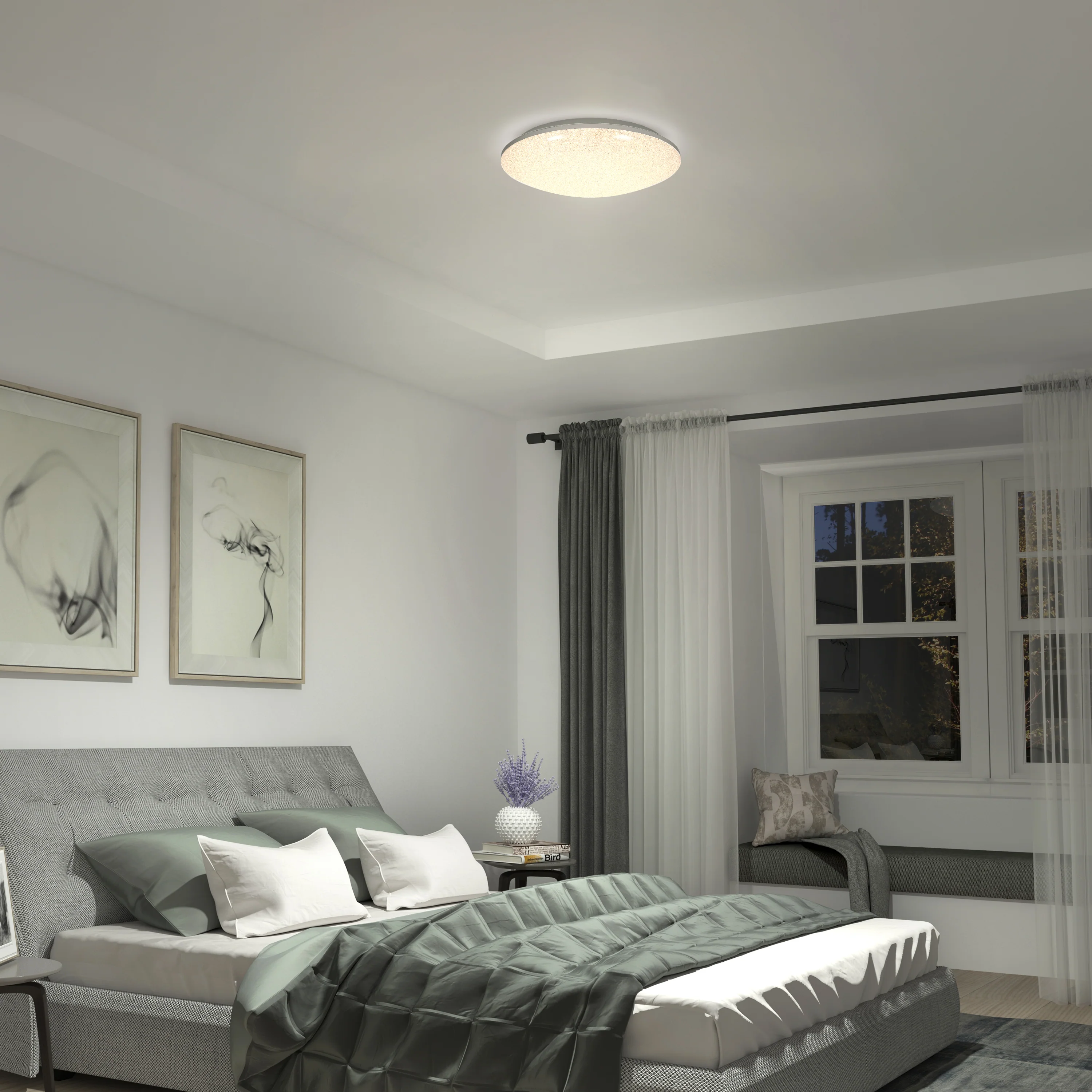 Sparkle 18 in. (45 cm) Modern LED Flush Mount Ceiling Light - With Remote - Image 2
