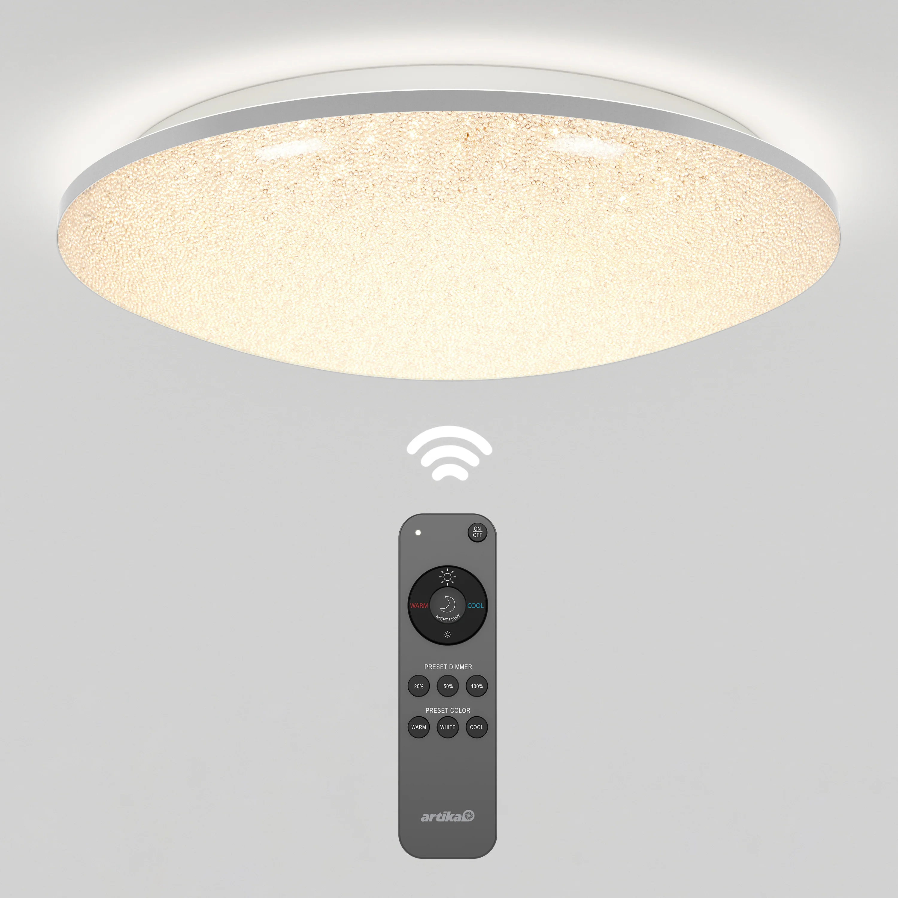Sparkle 18 in. (45 cm) Modern LED Flush Mount Ceiling Light - With Remote - Image 8
