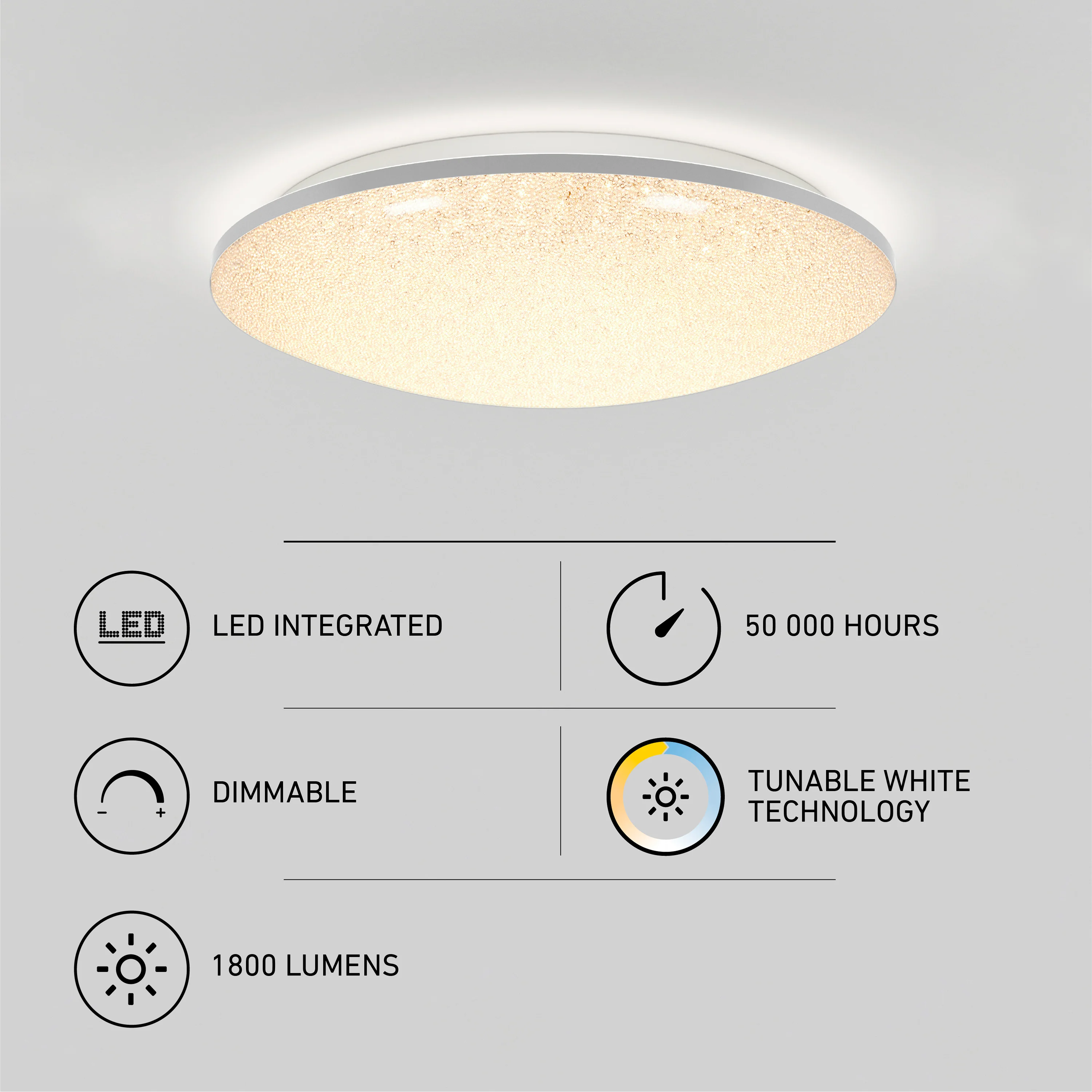 Sparkle 18 in. (45 cm) Modern LED Flush Mount Ceiling Light - With Remote - Image 9