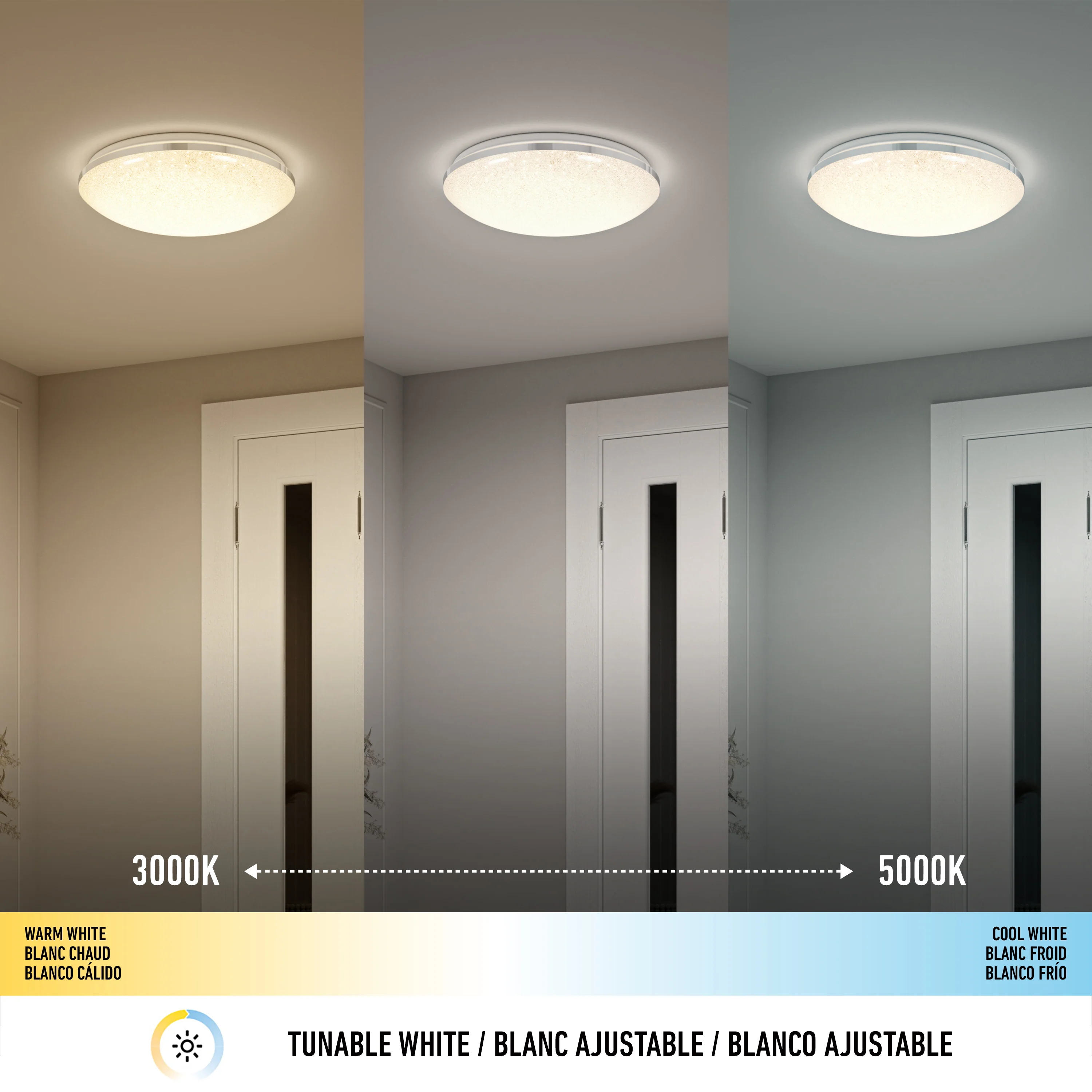 Sparkle 15 in. (38 cm) Modern LED Flush Mount Ceiling Light 5 CCT - Image 7