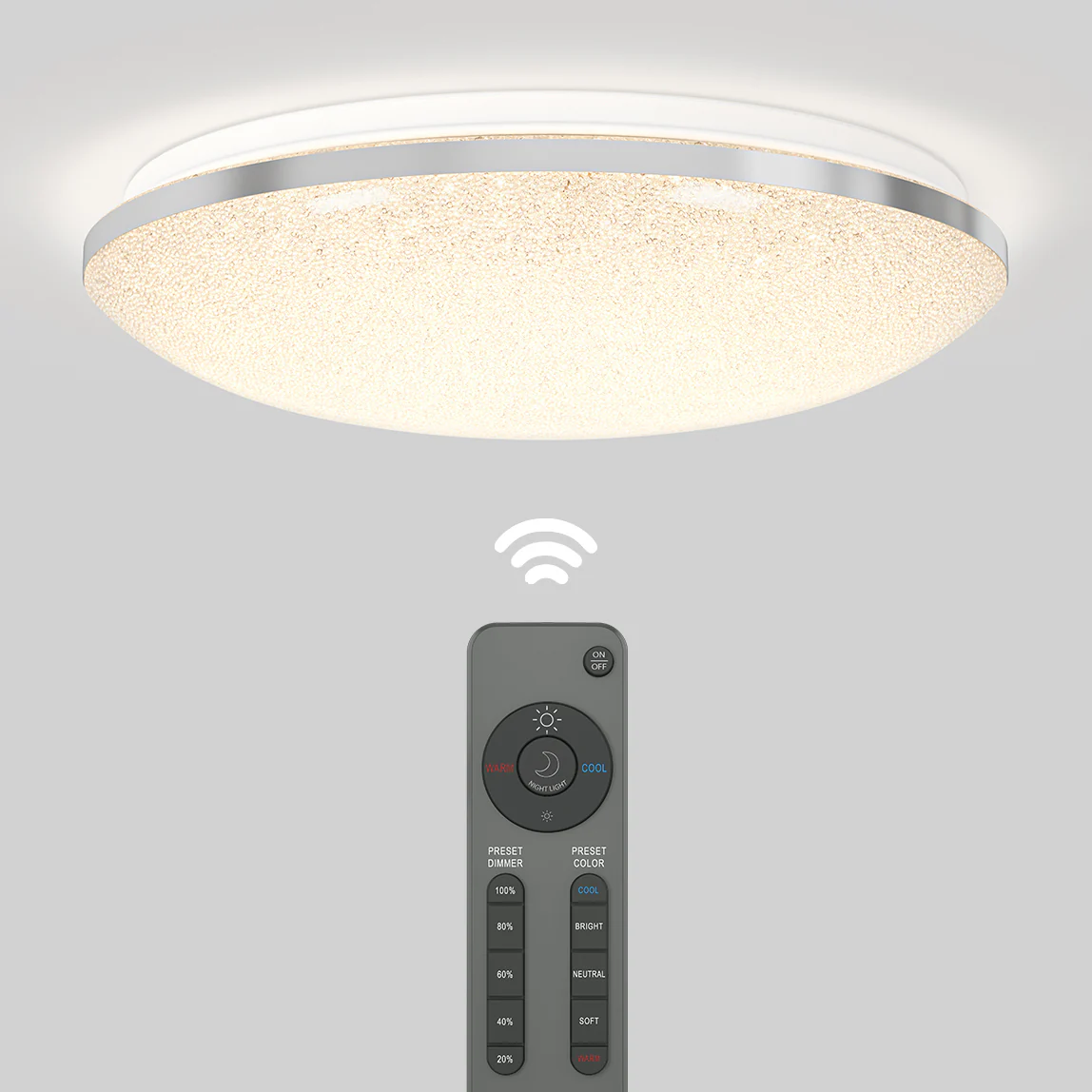 Sparkle 15 in. (38 cm) Modern LED Flush Mount Ceiling Light 5 CCT - Image 8