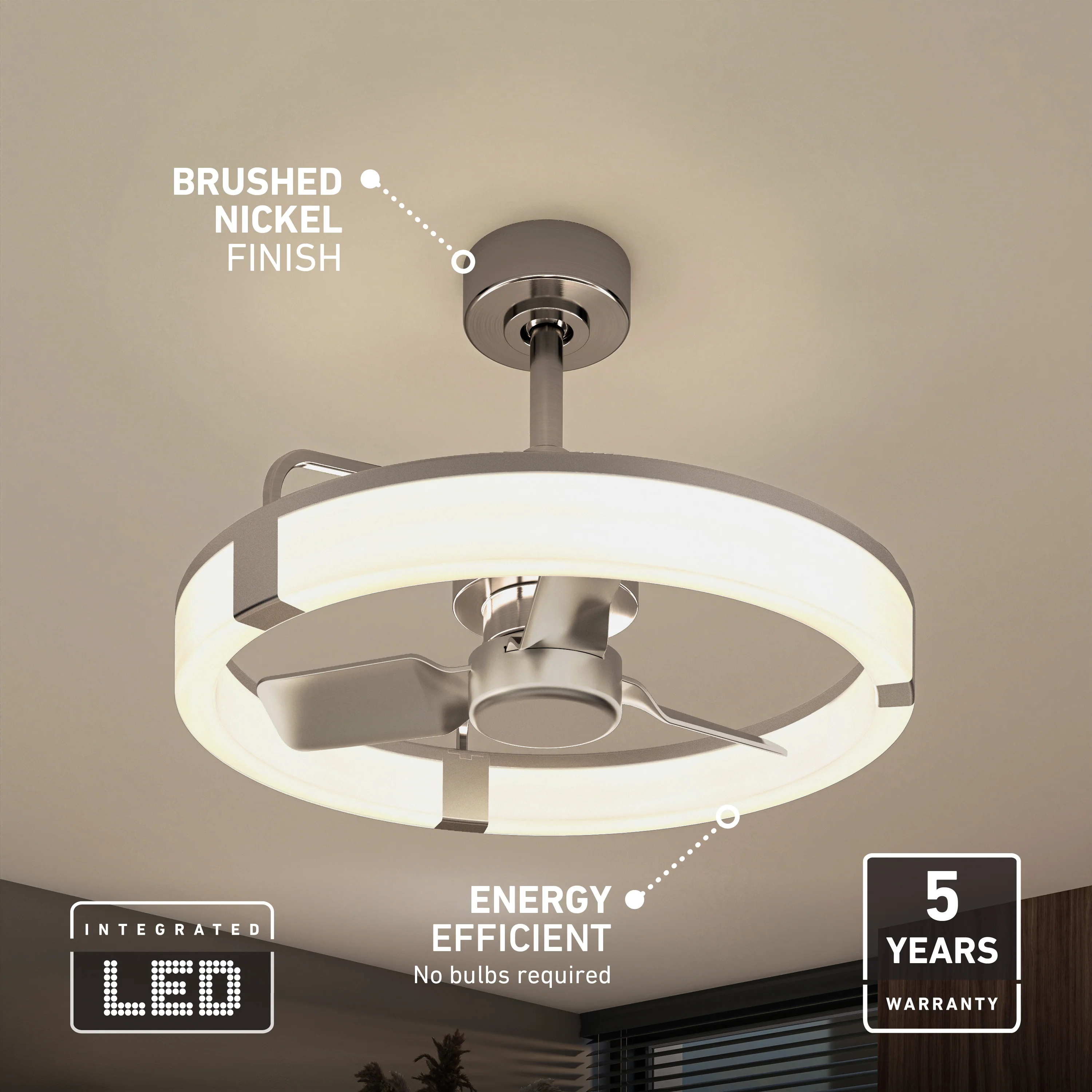 Sunnyvale 23 in. (58 cm) LED modern fandelier ceiling fan with light - includes remote - Image 23