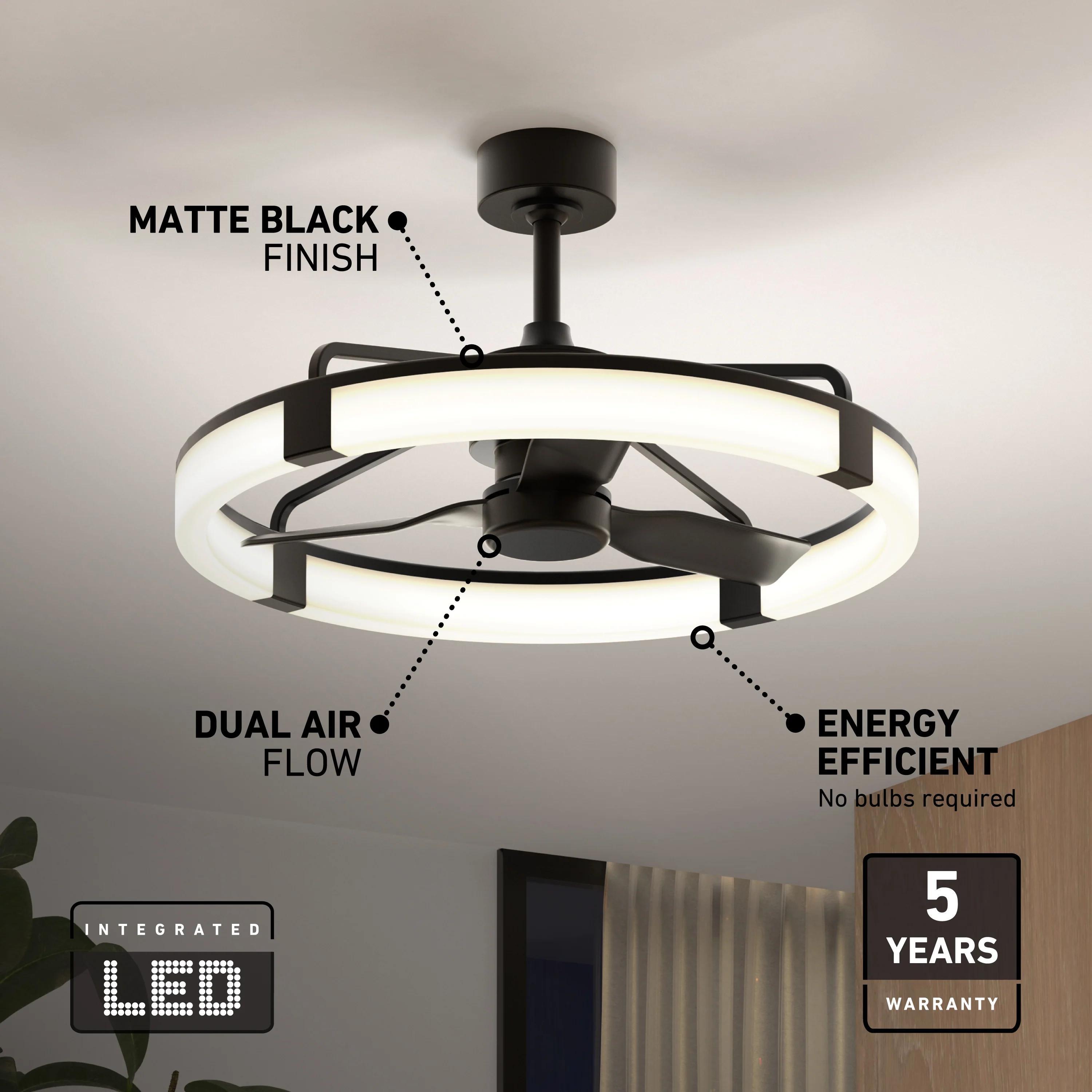 Sunnyvale 28 in. LED modern ceiling fan - with remote - Image 8