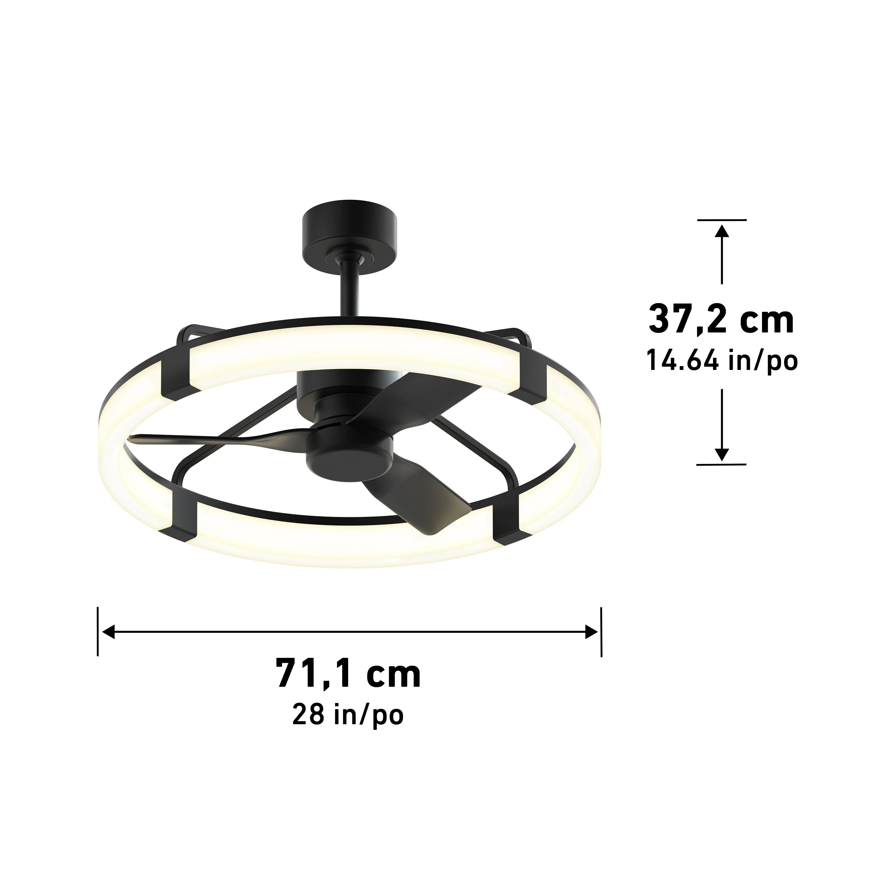 Sunnyvale 28 in. (71 cm) LED modern fandelier ceiling fan with light - includes remote - Image 17